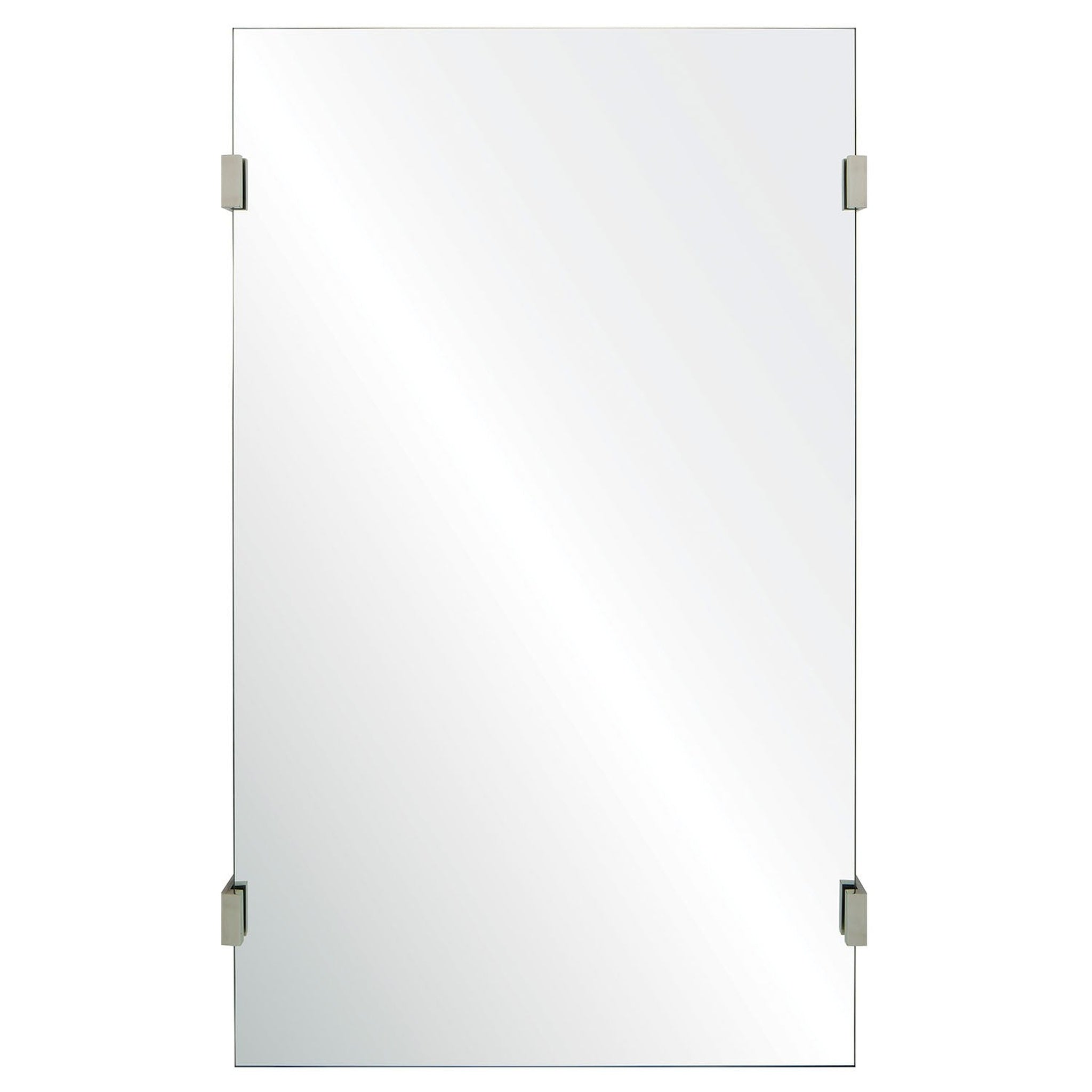 Mirror Home, Mirror Home 24" x 40"Rectangle bathroom mirror with hand cut and polished stainless steel details.