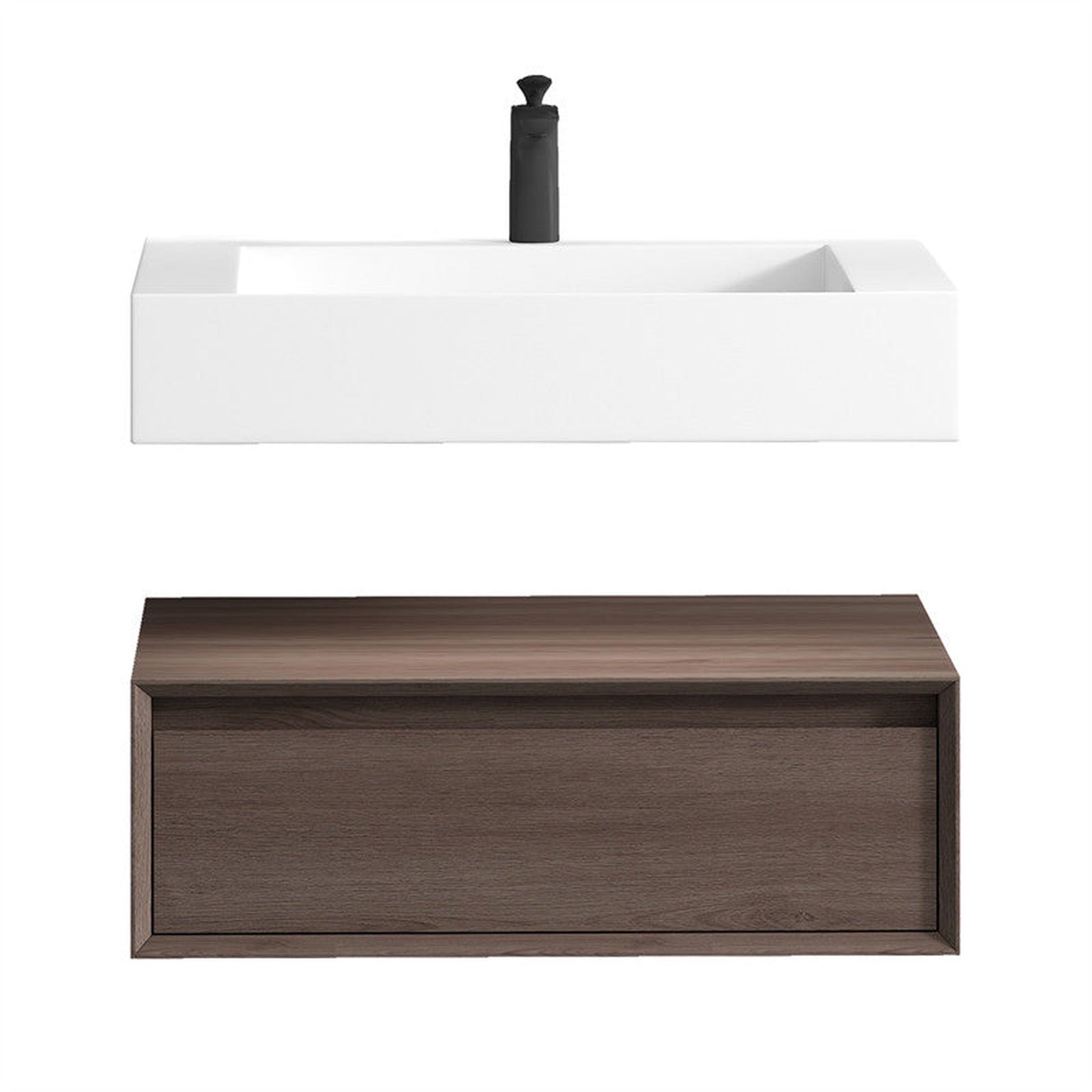 Moreno Bath, Moreno Bath ALYSA 30" Red Oak Floating Vanity With Single Reinforced White Acrylic Sink