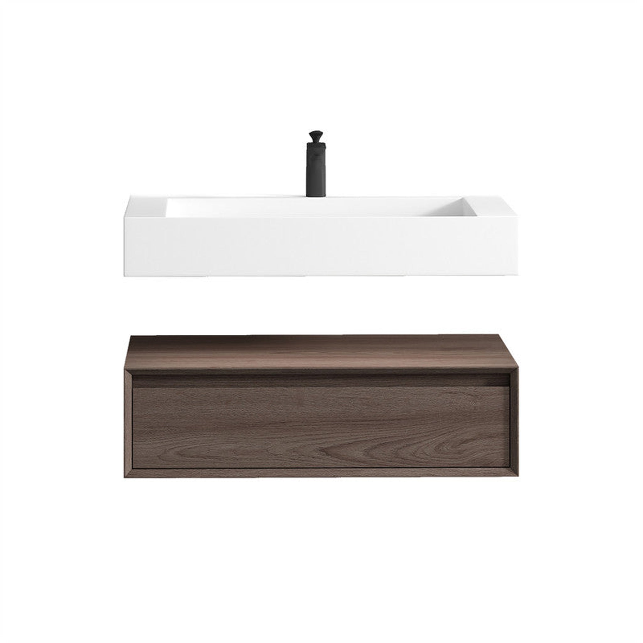 Moreno Bath, Moreno Bath ALYSA 36" Red Oak Floating Vanity With Single Reinforced White Acrylic Sink