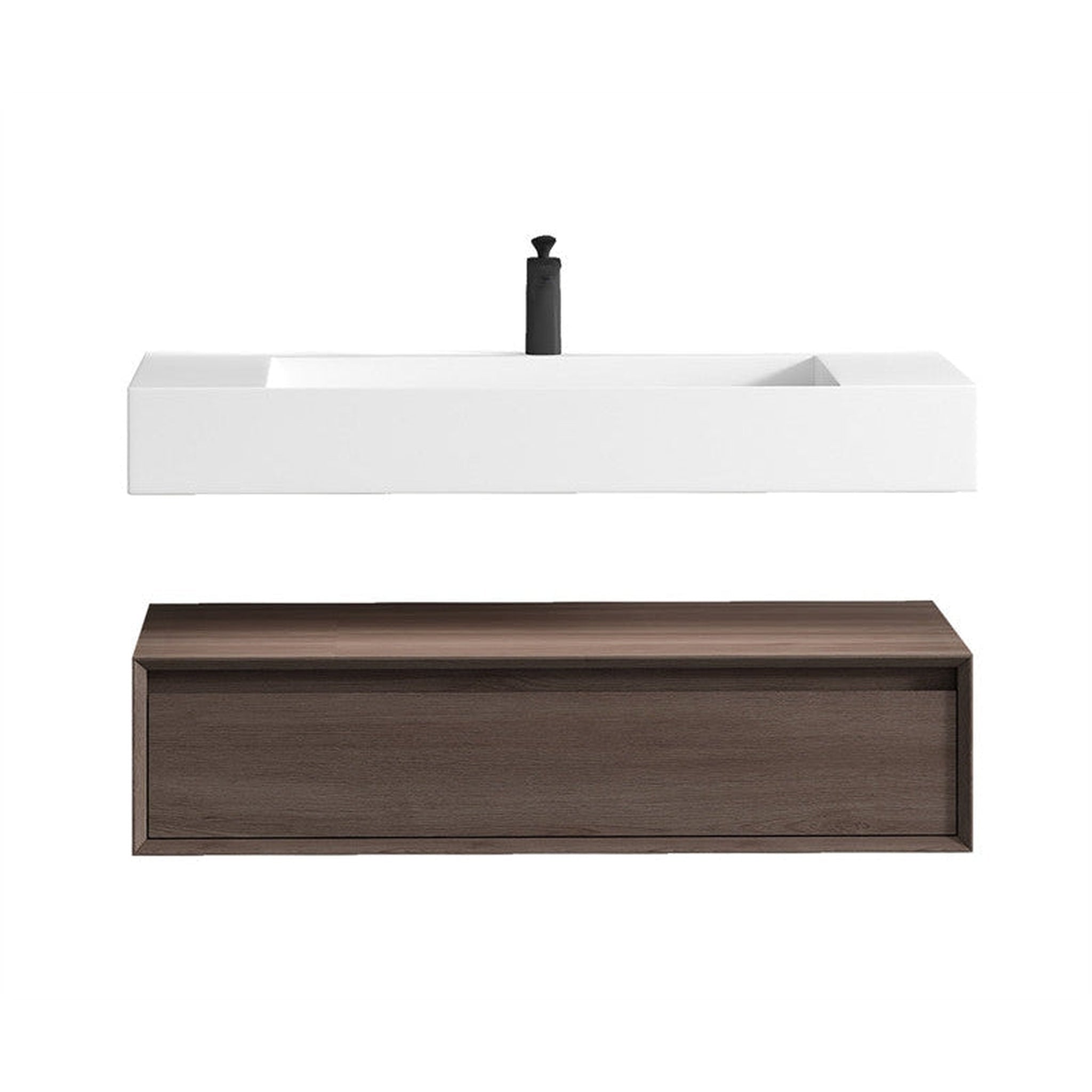 Moreno Bath, Moreno Bath ALYSA 42" Red Oak Floating Vanity With Single Reinforced White Acrylic Sink