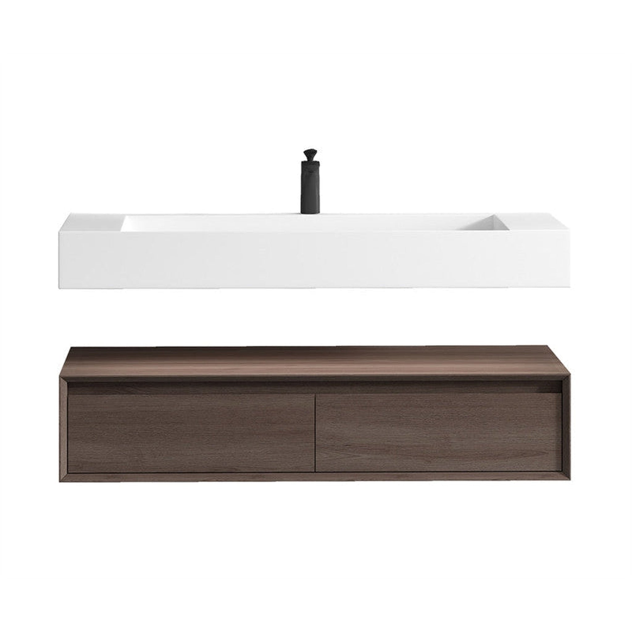 Moreno Bath, Moreno Bath ALYSA 48" Red Oak Floating Vanity With Single Reinforced White Acrylic Sink