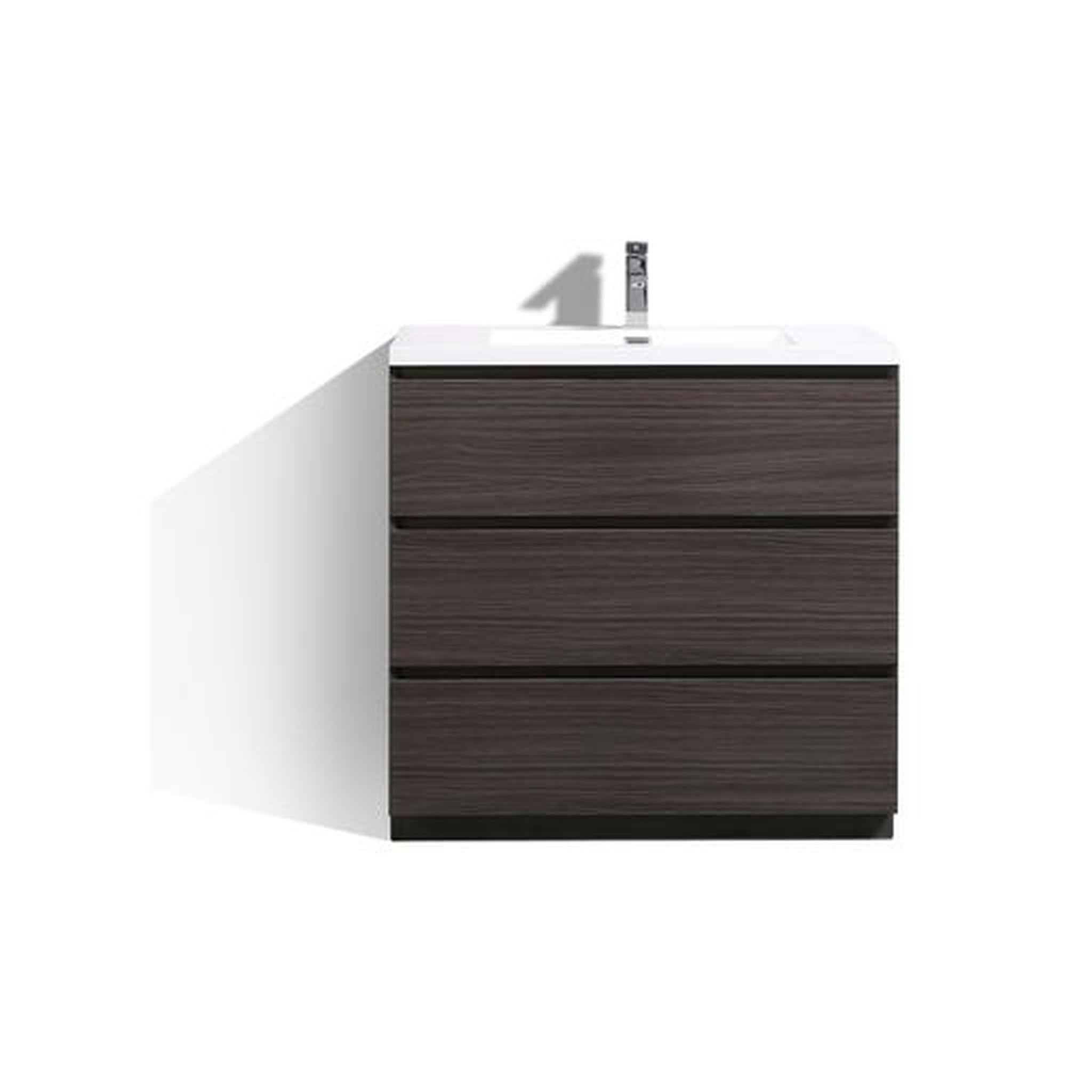 Moreno Bath, Moreno Bath Angeles 36" Dark Gray Oak Freestanding Vanity With Single Reinforced White Acrylic Sink