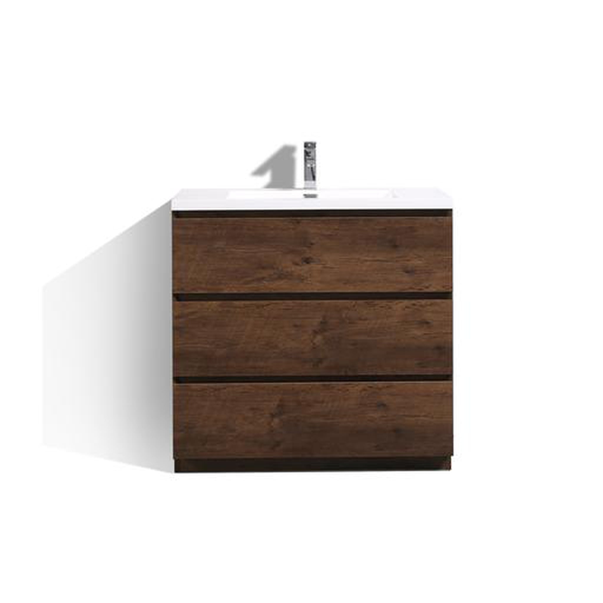 Moreno Bath, Moreno Bath Angeles 36" Rosewood Freestanding Vanity With Single Reinforced White Acrylic Sink