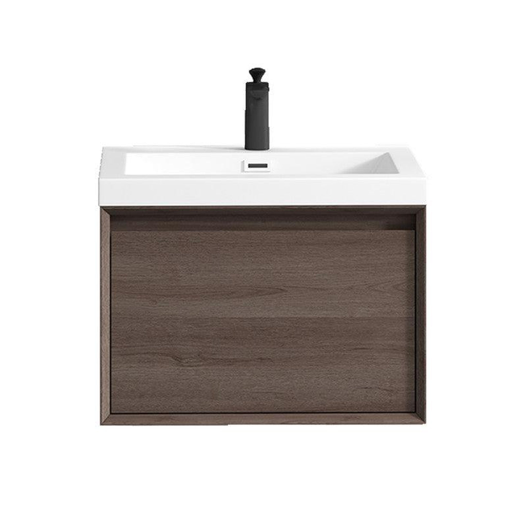 Moreno Bath, Moreno Bath BELLA 24" Red Oak Wall-Mounted Vanity With Single Reinforced White Acrylic Sink