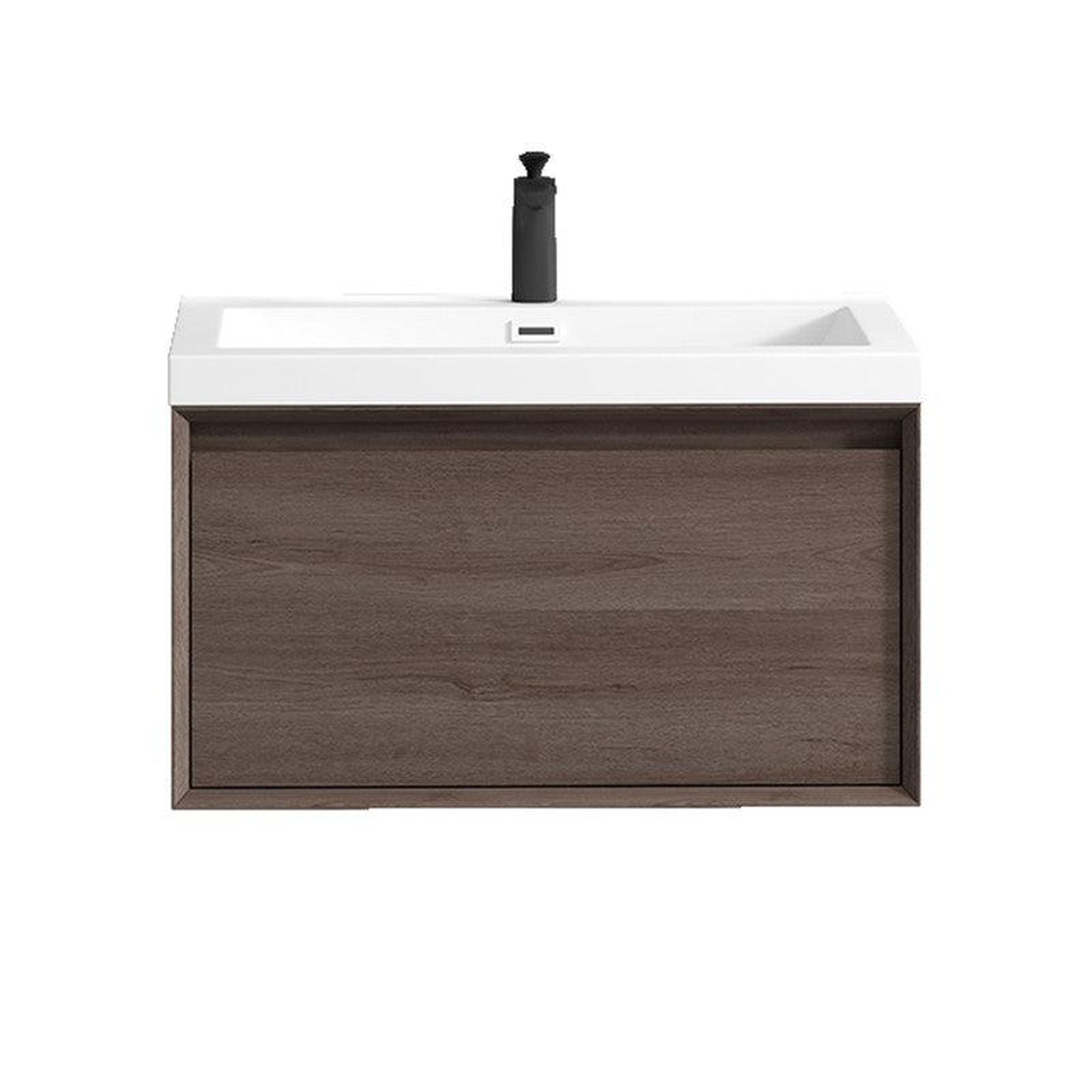 Moreno Bath, Moreno Bath BELLA 30" Red Oak Wall-Mounted Vanity With Single Reinforced White Acrylic Sink