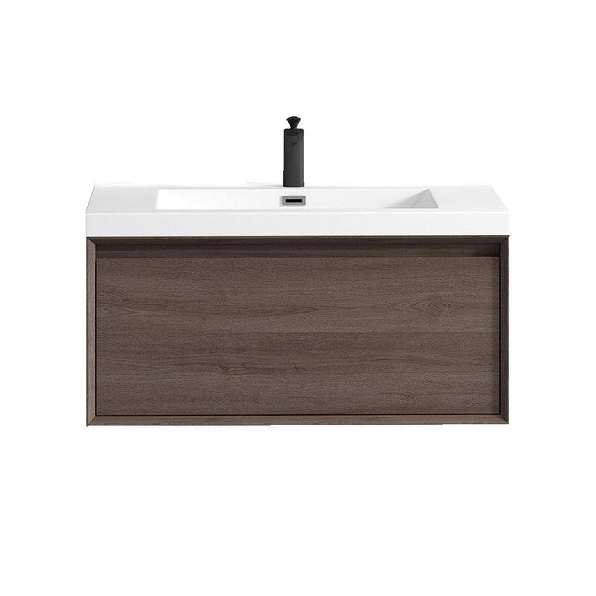 Moreno Bath, Moreno Bath BELLA 36" Red Oak Wall-Mounted Vanity With Single Reinforced White Acrylic Sink