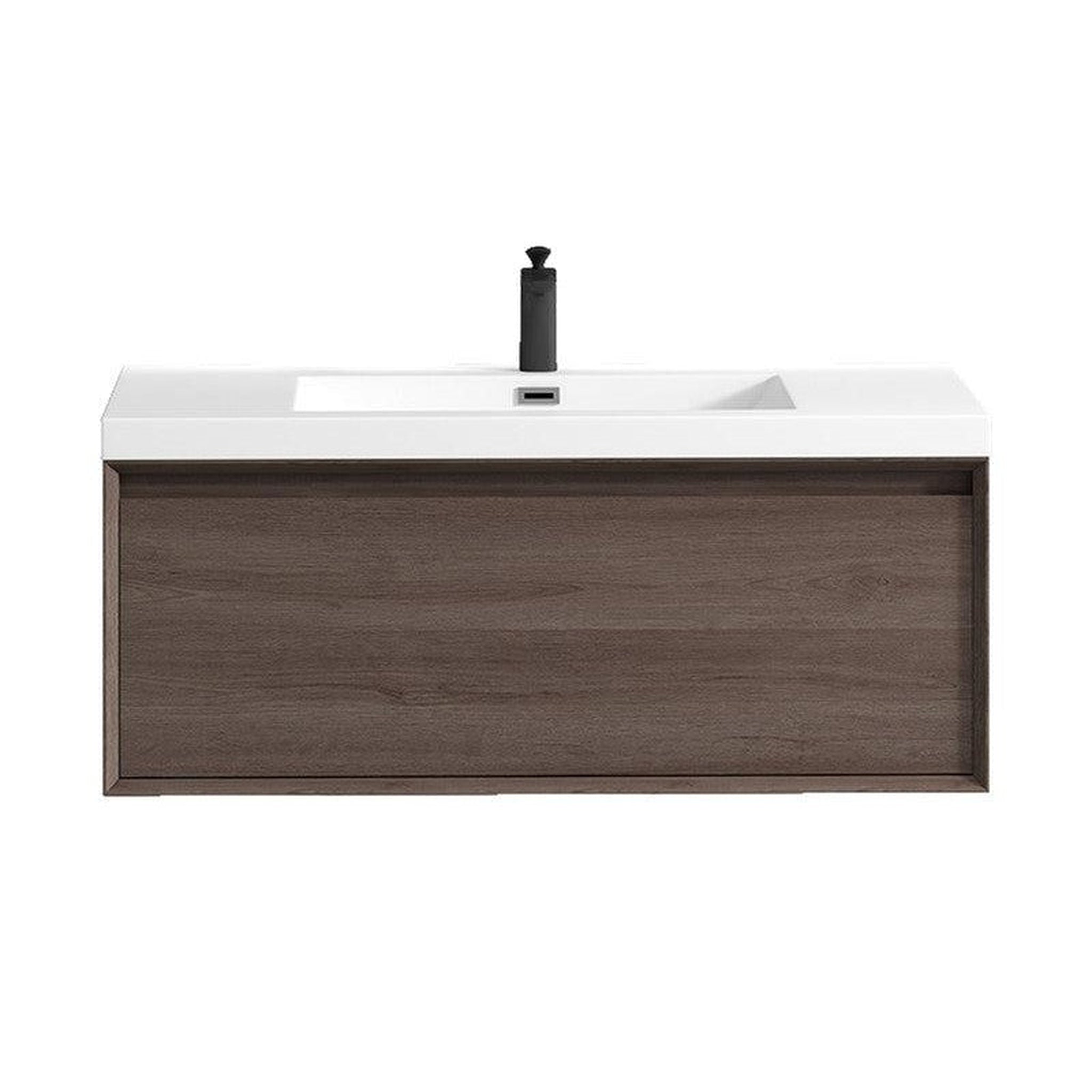 Moreno Bath, Moreno Bath BELLA 42" Red Oak Wall-Mounted Vanity With Single Reinforced White Acrylic Sink