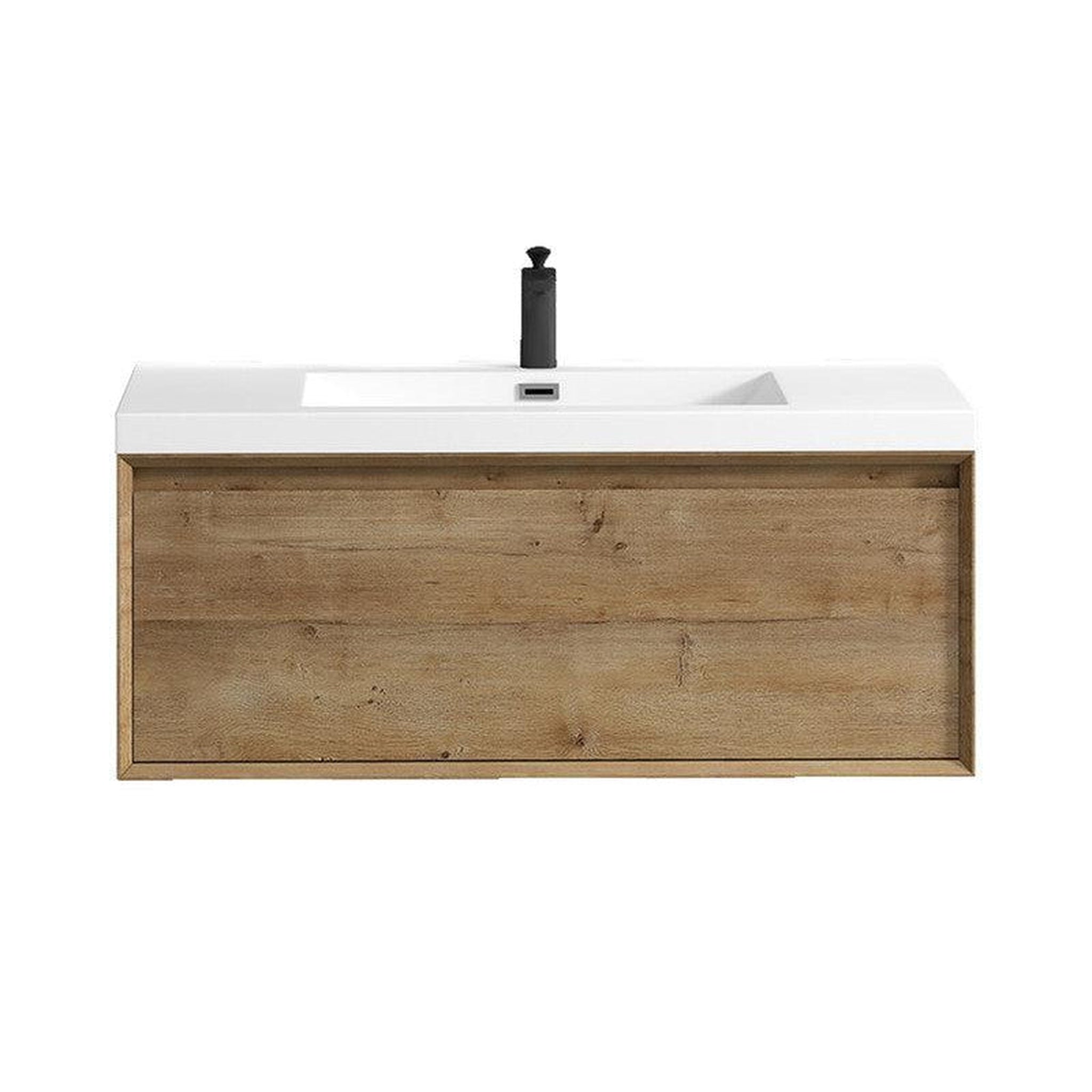 Moreno Bath, Moreno Bath BELLA 42" White Oak Wall-Mounted Vanity With Single Reinforced White Acrylic Sink