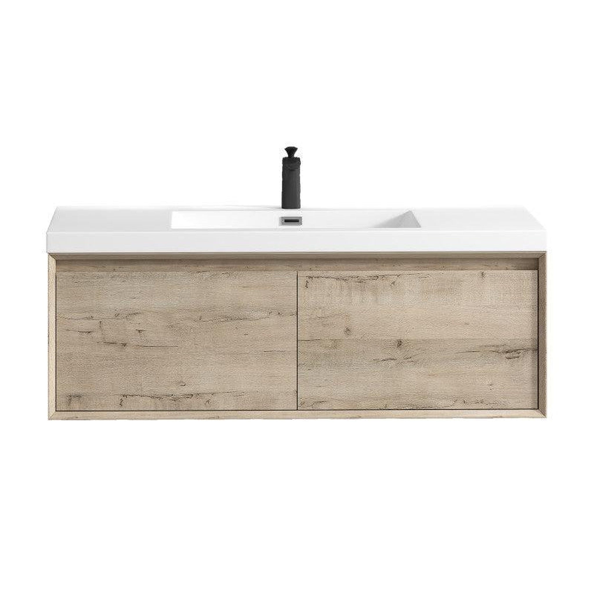 Moreno Bath, Moreno Bath BELLA 48" Light Oak Wall-Mounted Vanity With Single Reinforced White Acrylic Sink