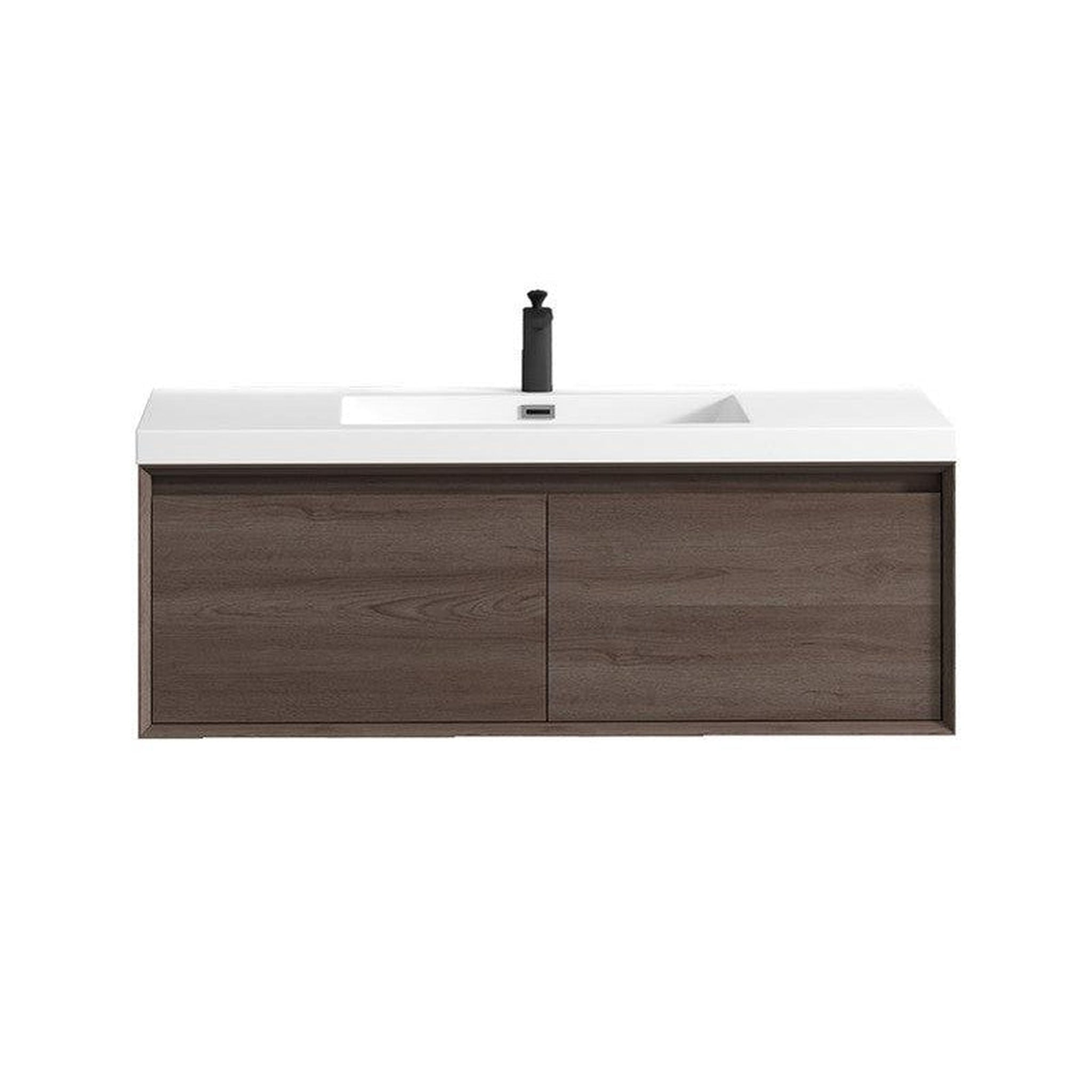 Moreno Bath, Moreno Bath BELLA 48" Red Oak Wall-Mounted Vanity With Single Reinforced White Acrylic Sink