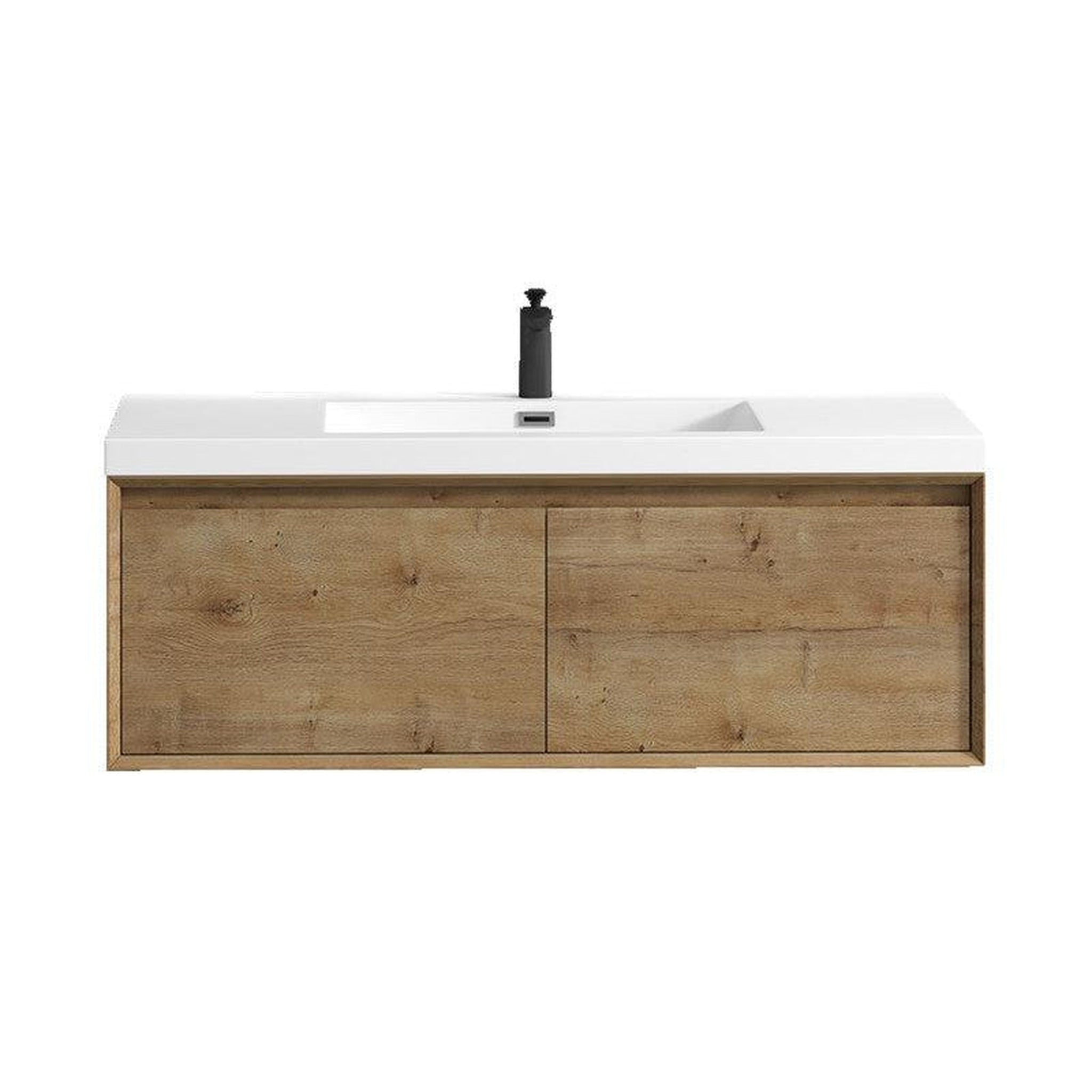 Moreno Bath, Moreno Bath BELLA 48" White Oak Wall-Mounted Vanity With Single Reinforced White Acrylic Sink