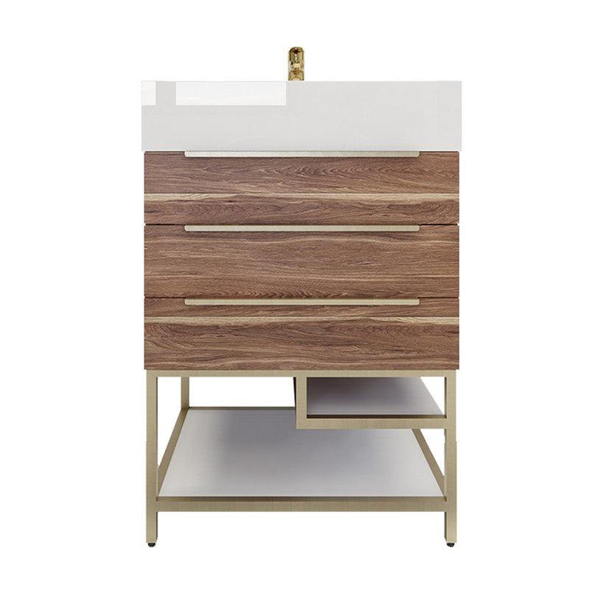 Moreno Bath, Moreno Bath Bethany 24" White Oak Freestanding Vanity With Single Reinforced White Acrylic Sink