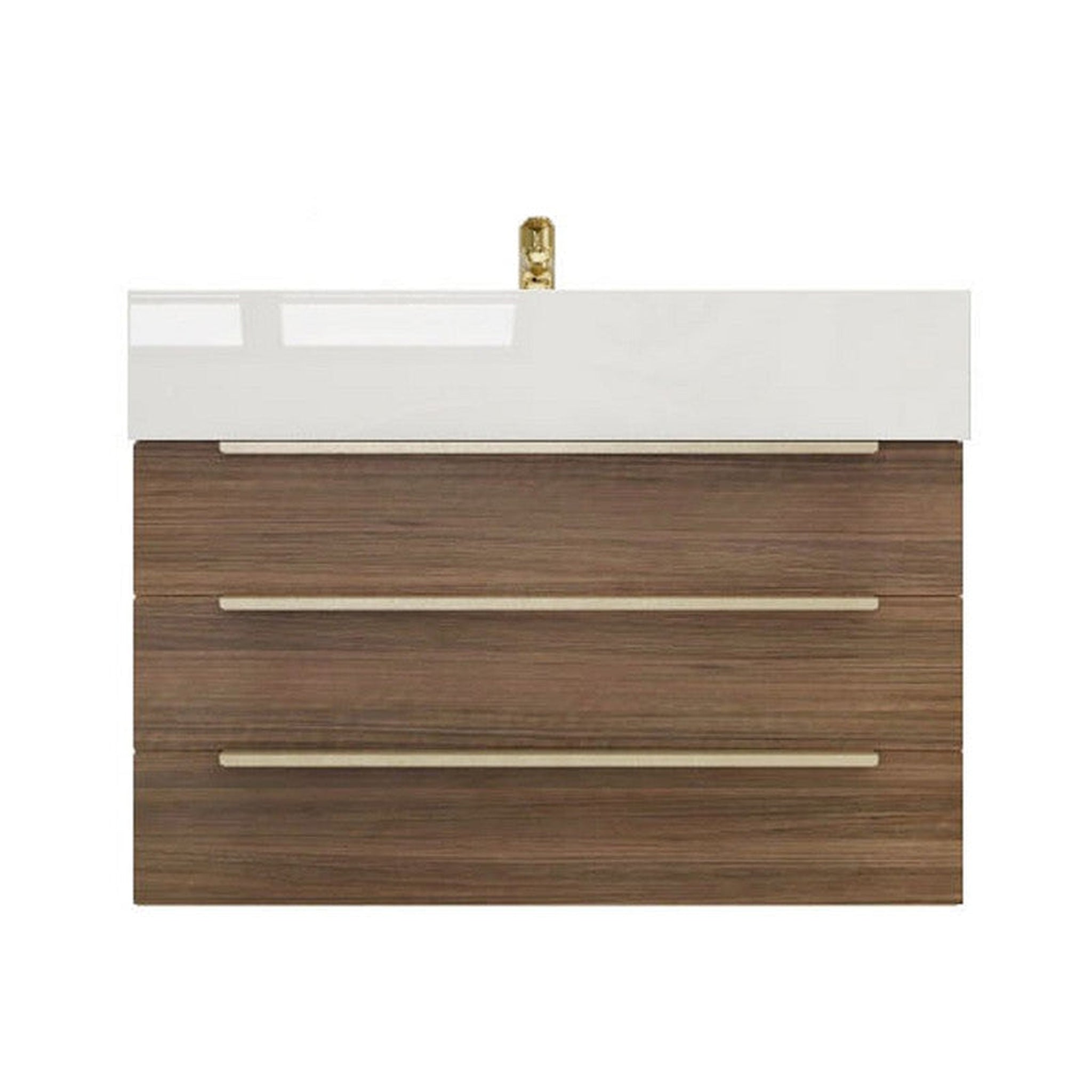 Moreno Bath, Moreno Bath Bethany 30" Rosewood Wall-Mounted Vanity With Single Reinforced White Acrylic Sink