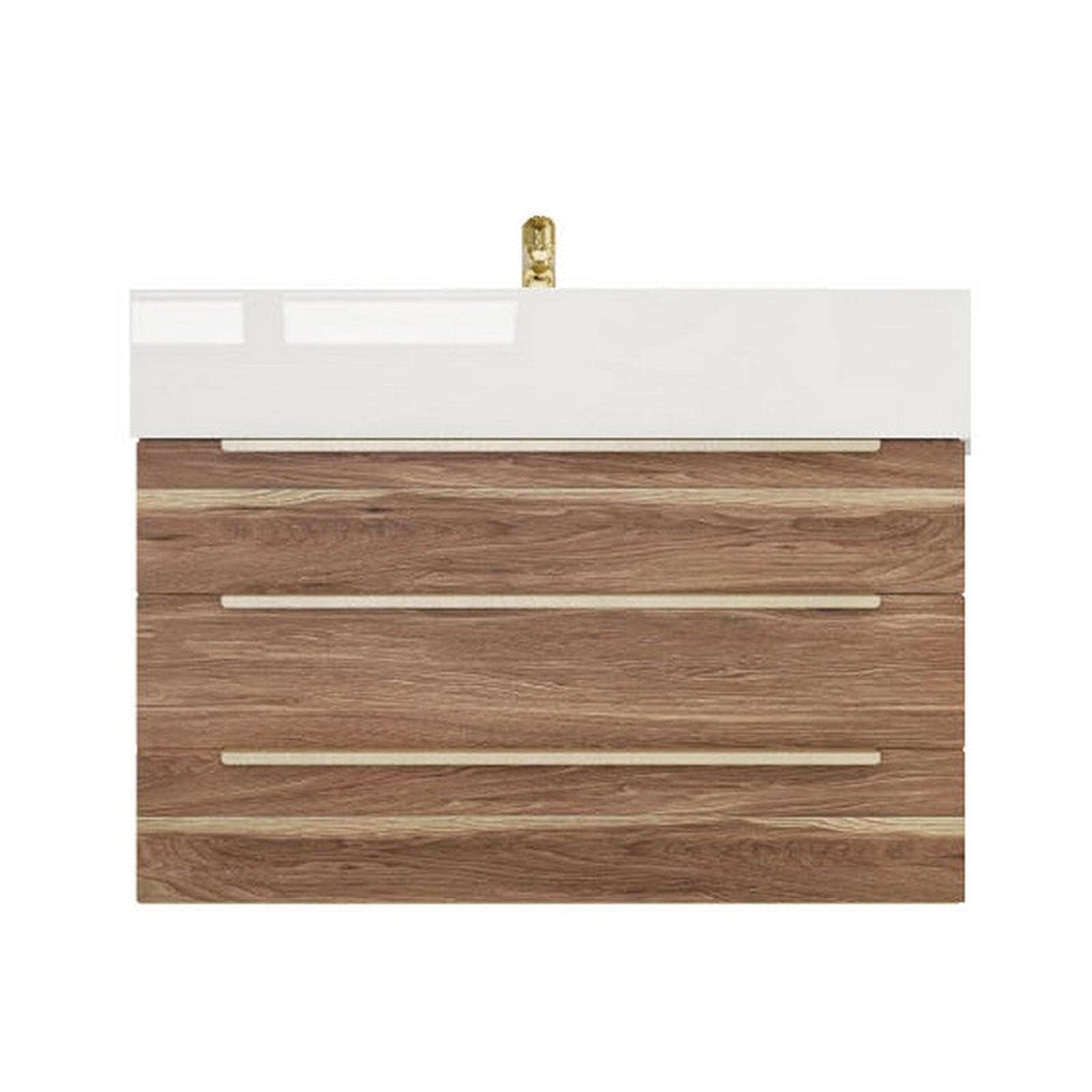 Moreno Bath, Moreno Bath Bethany 30" White Oak Wall-Mounted Vanity With Single Reinforced White Acrylic Sink