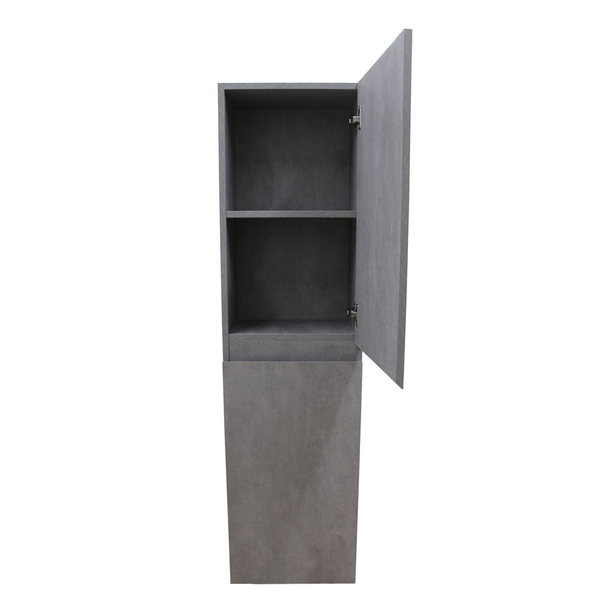 Moreno Bath, Moreno Bath Bohemia Lina 16" Cement Gray Wall-Mounted Linen Storage Cabinet