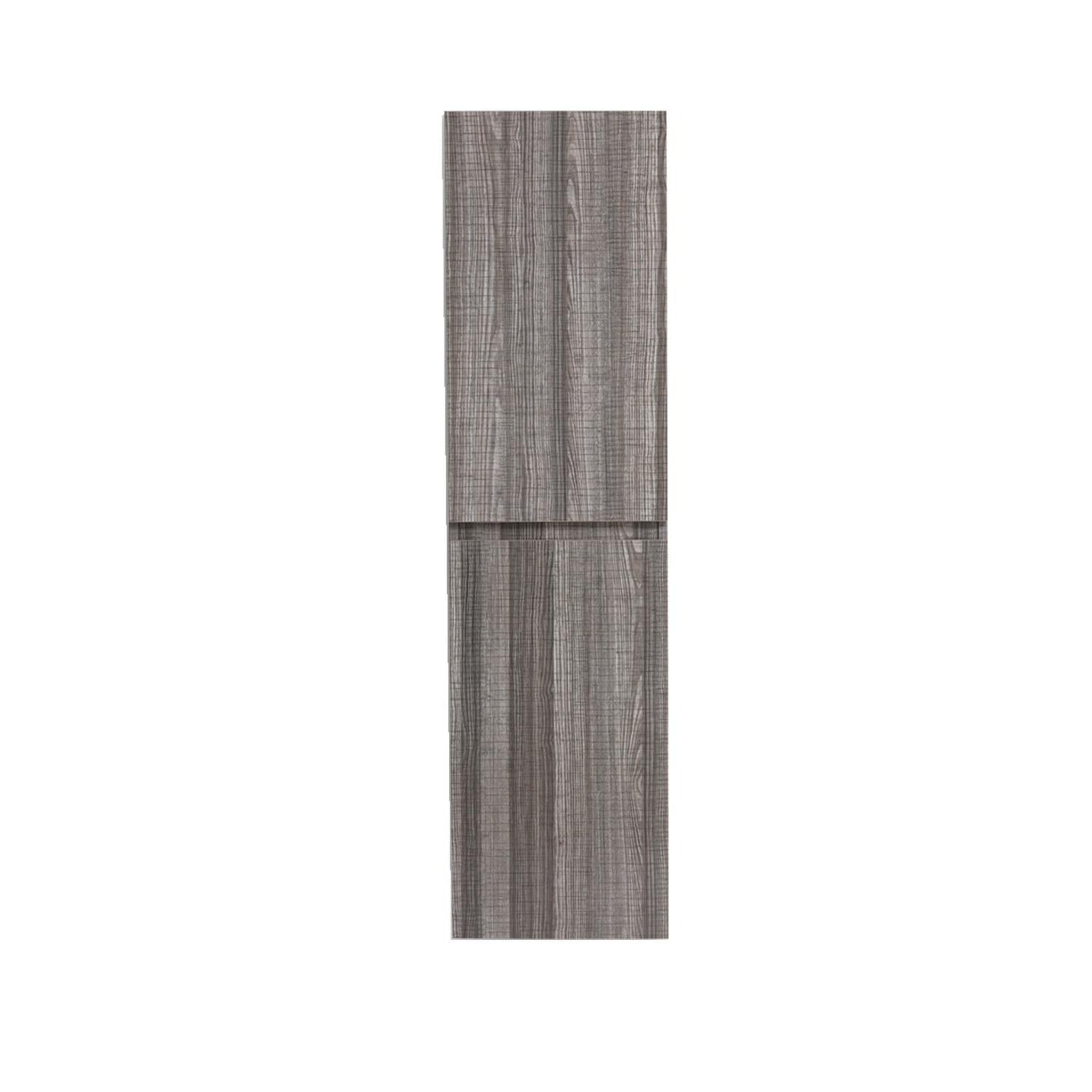 Moreno Bath, Moreno Bath Bohemia Lina 16" High Gloss Ash Gray Wall-Mounted Linen Storage Cabinet