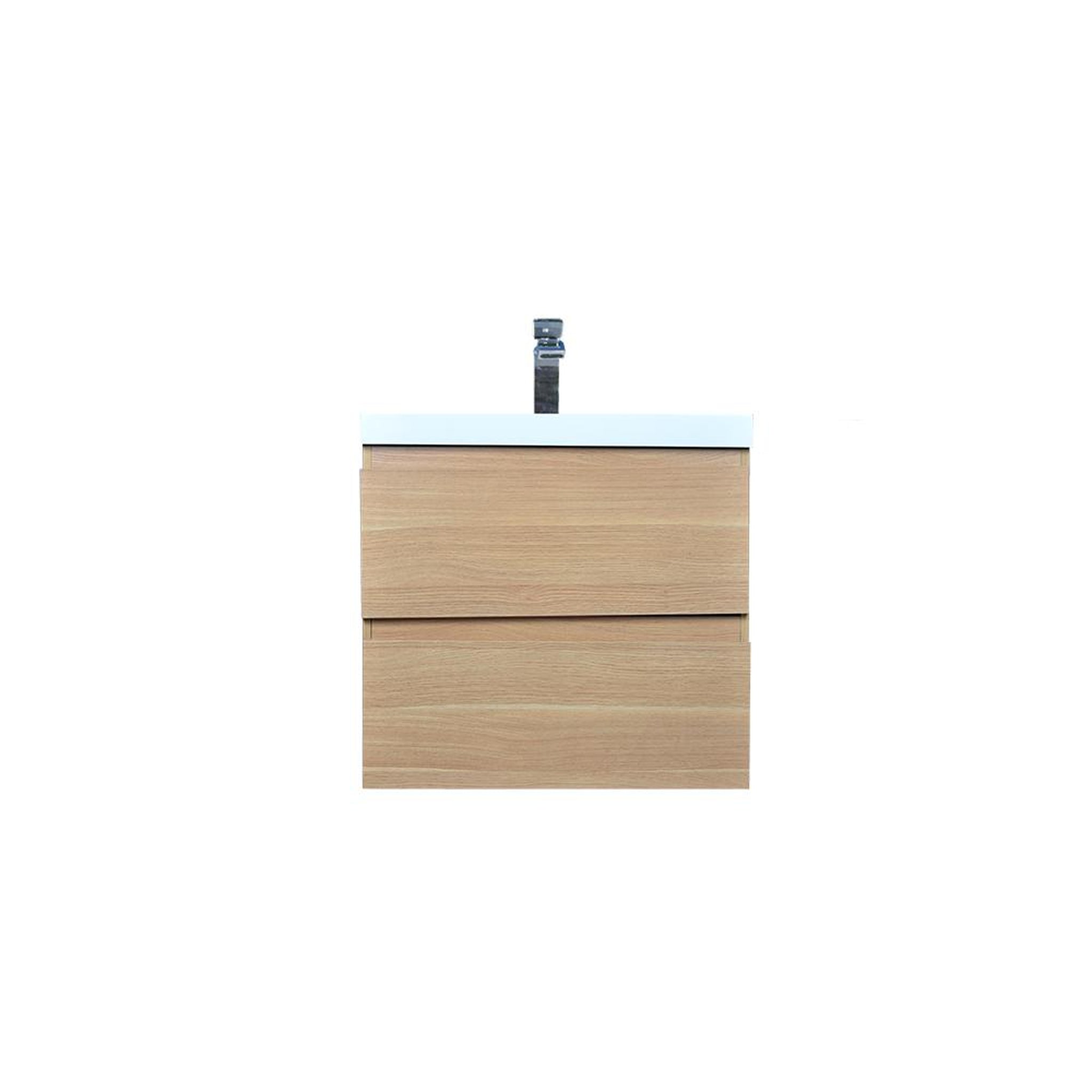 Moreno Bath, Moreno Bath Bohemia Lina 24" White Oak Wall-Mounted Vanity With Single Reinforced White Acrylic Sink