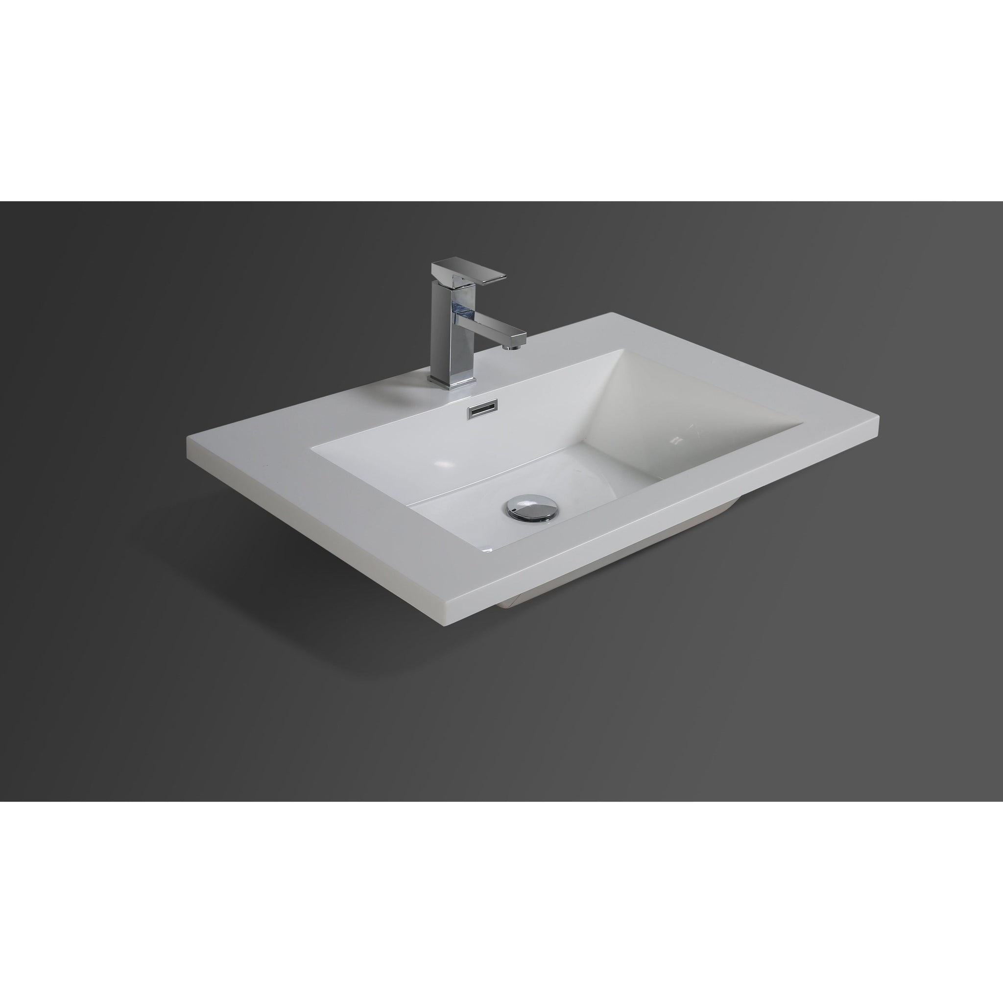 Moreno Bath, Moreno Bath Bohemia Lina 30" Cement Gray Wall-Mounted Vanity With Single Reinforced White Acrylic Sink