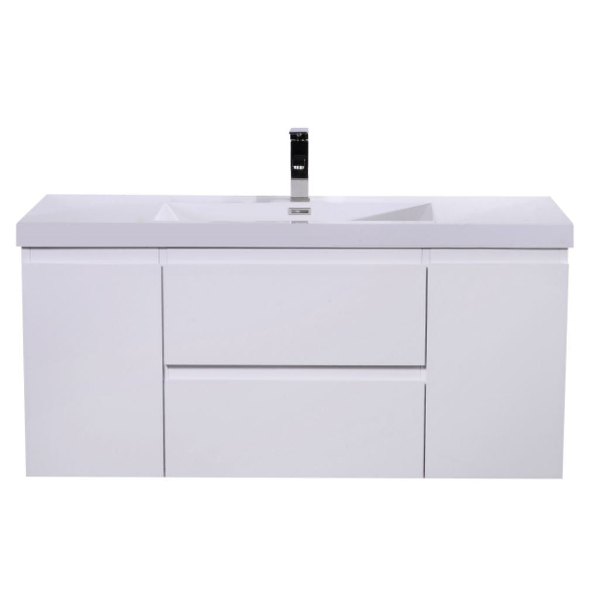 Moreno Bath, Moreno Bath Bohemia Lina 48" High Gloss White Wall-Mounted Vanity With Single Reinforced White Acrylic Sink