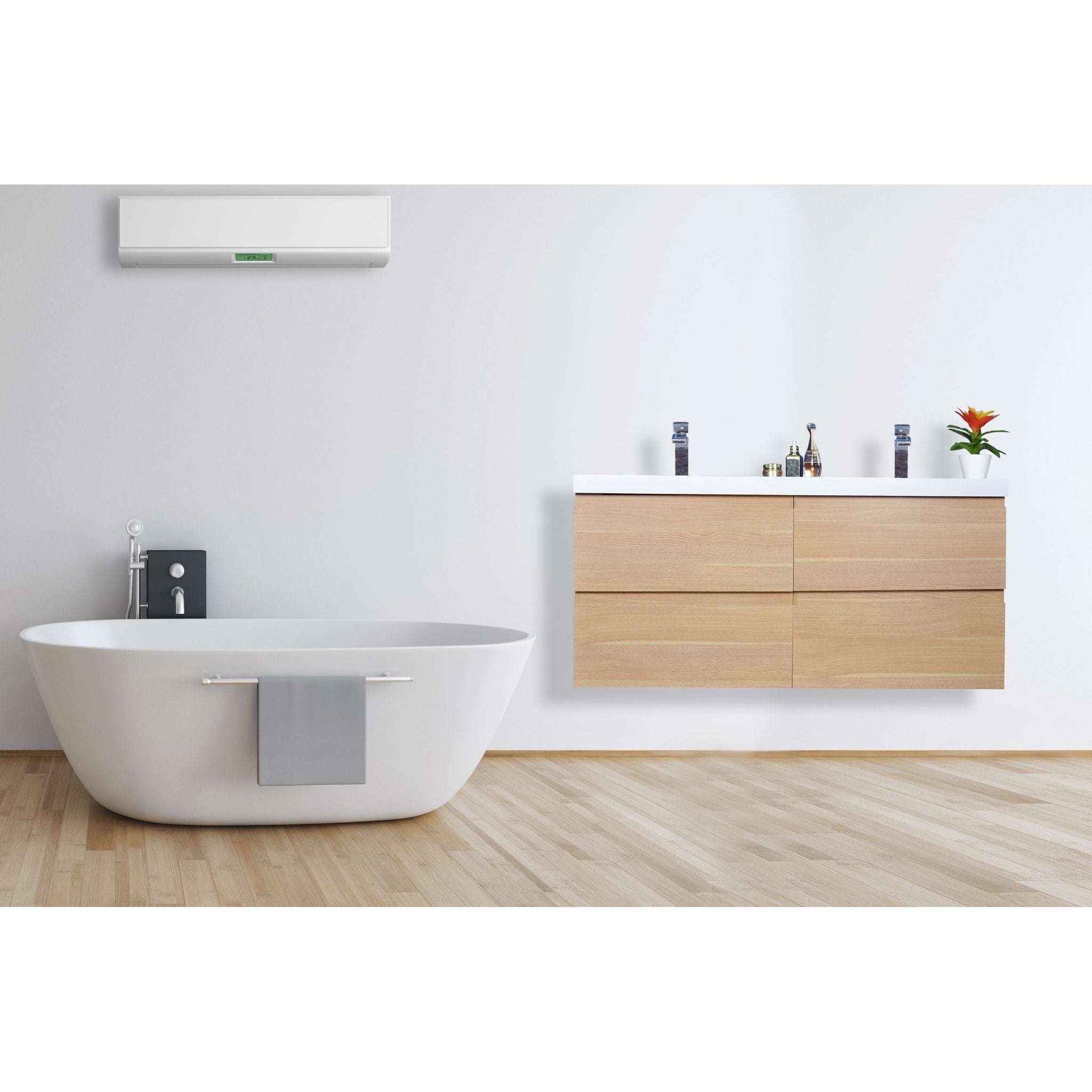 Moreno Bath, Moreno Bath Bohemia Lina 48" White Oak Wall-Mounted Vanity With Double Reinforced White Acrylic Sinks