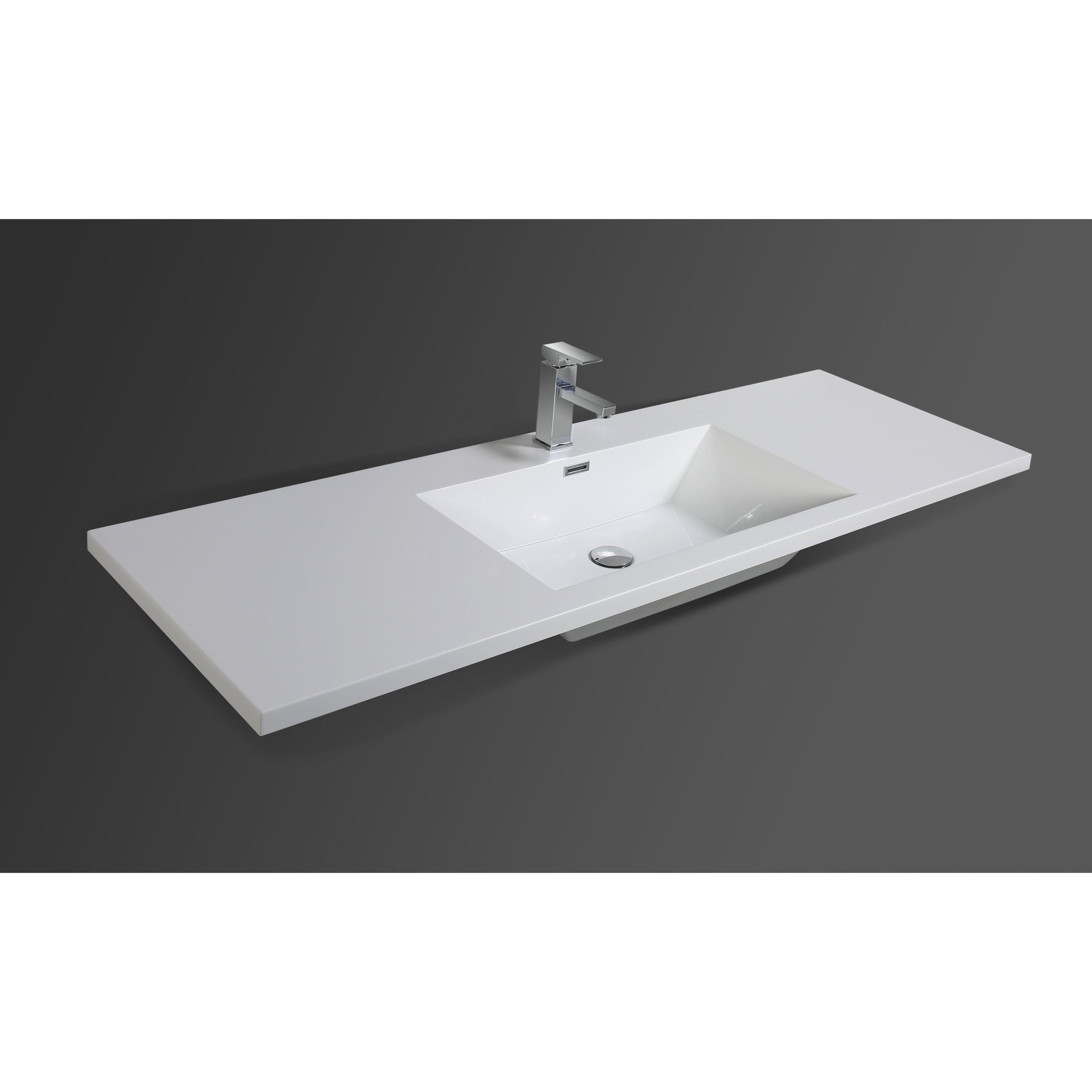 Moreno Bath, Moreno Bath Bohemia Lina 60" Cement Gray Wall Mounted Vanity With Single Reinforced White Acrylic Sink