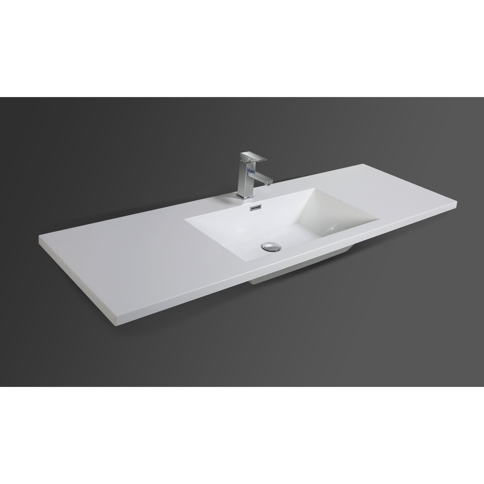 Moreno Bath, Moreno Bath Bohemia Lina 60" High Gloss White Wall-Mounted Vanity With Single Reinforced White Acrylic Sink