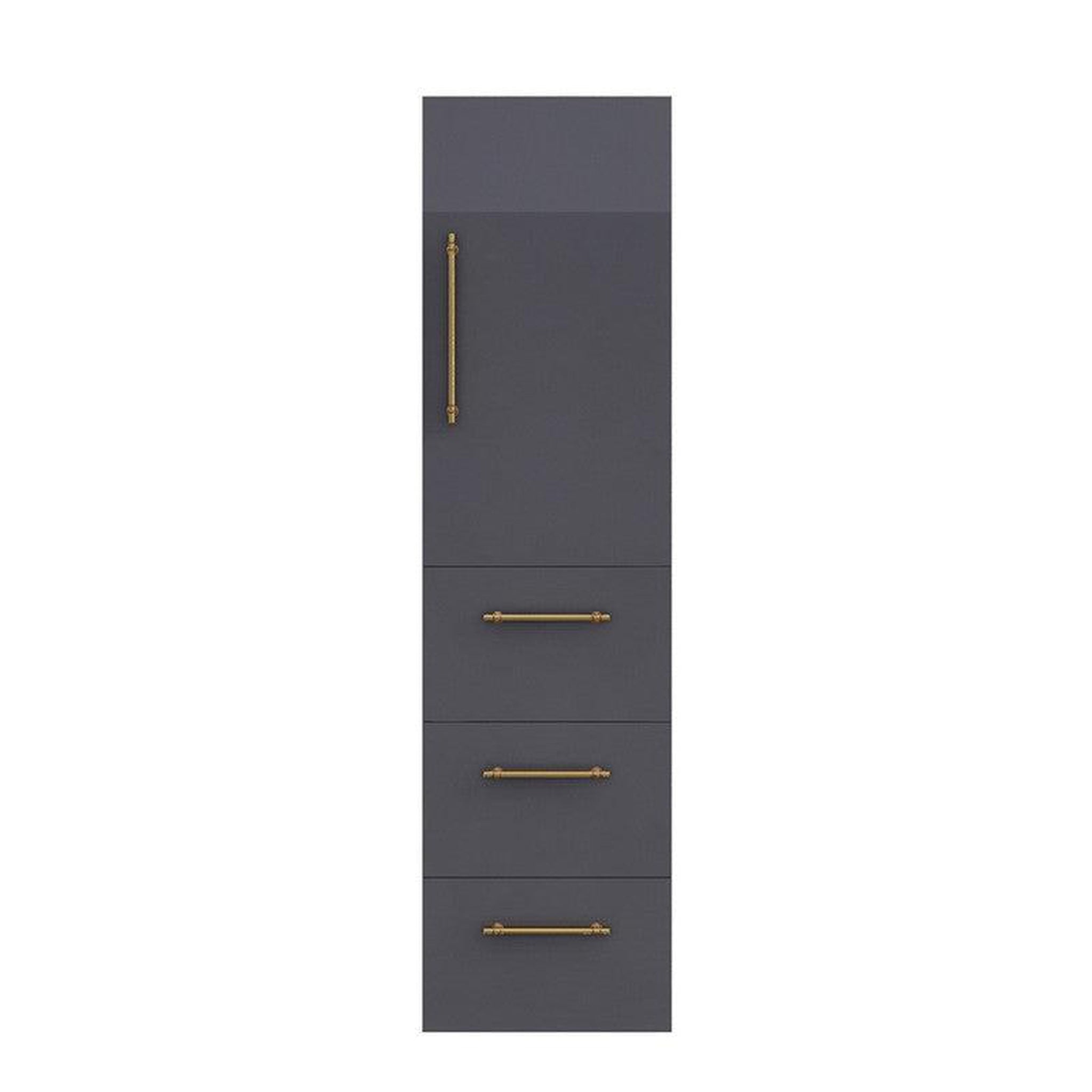 Moreno Bath, Moreno Bath ELSA 16" High Gloss Gray Wall-Mounted Bathroom Linen Side Cabinet