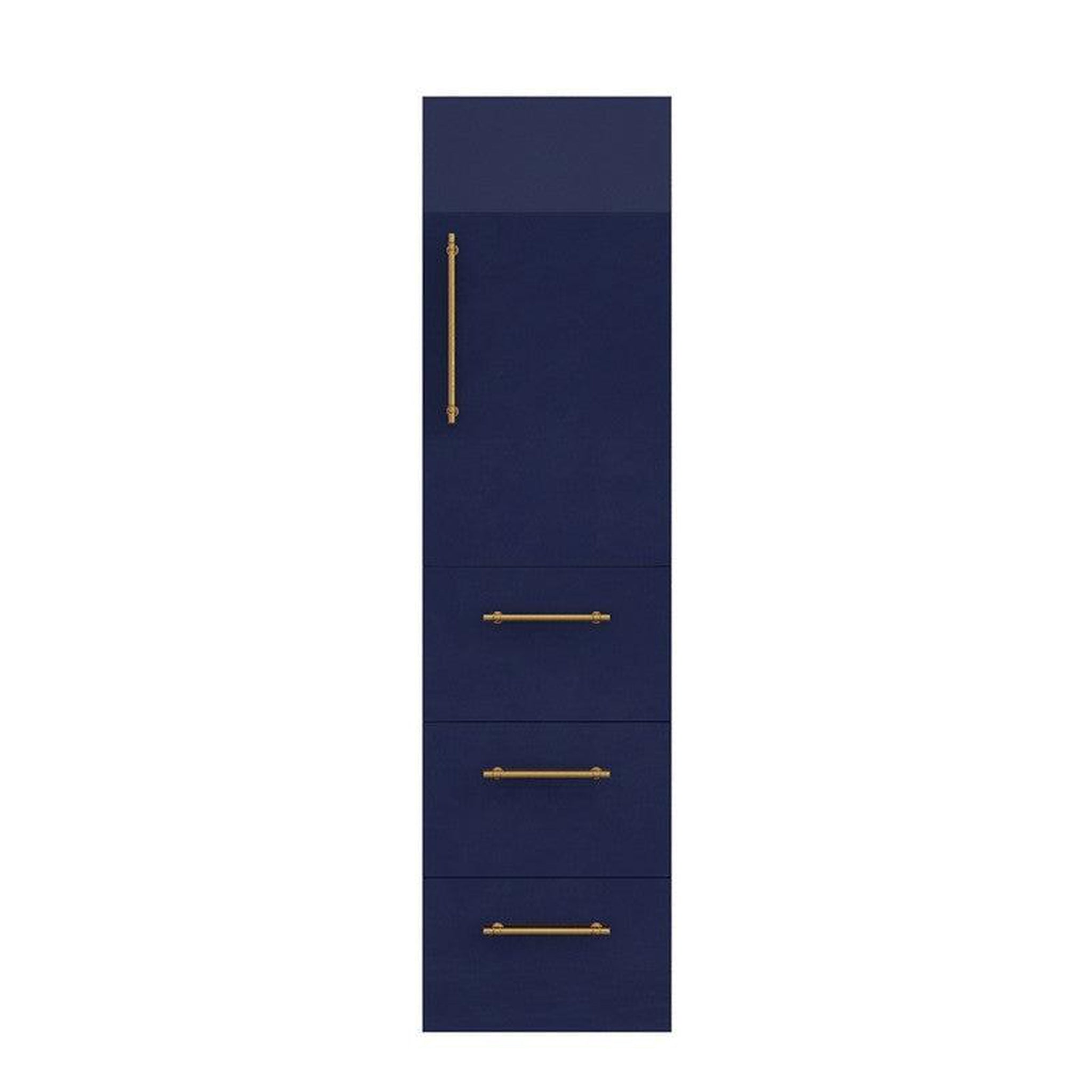 Moreno Bath, Moreno Bath ELSA 16" High Gloss Night Blue Wall-Mounted Bathroom Linen Side Cabinet