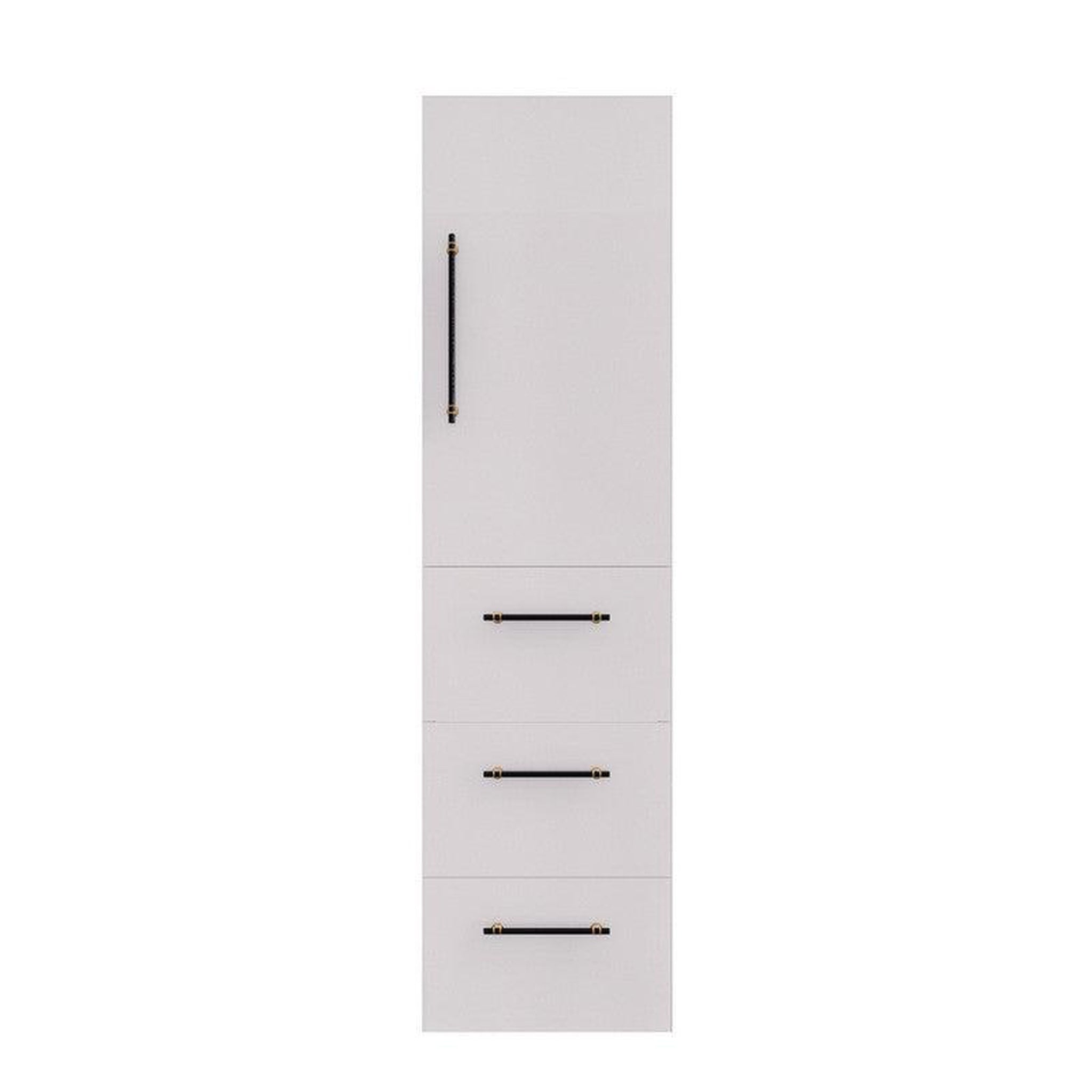 Moreno Bath, Moreno Bath ELSA 16" High Gloss White Wall-Mounted Bathroom Linen Side Cabinet