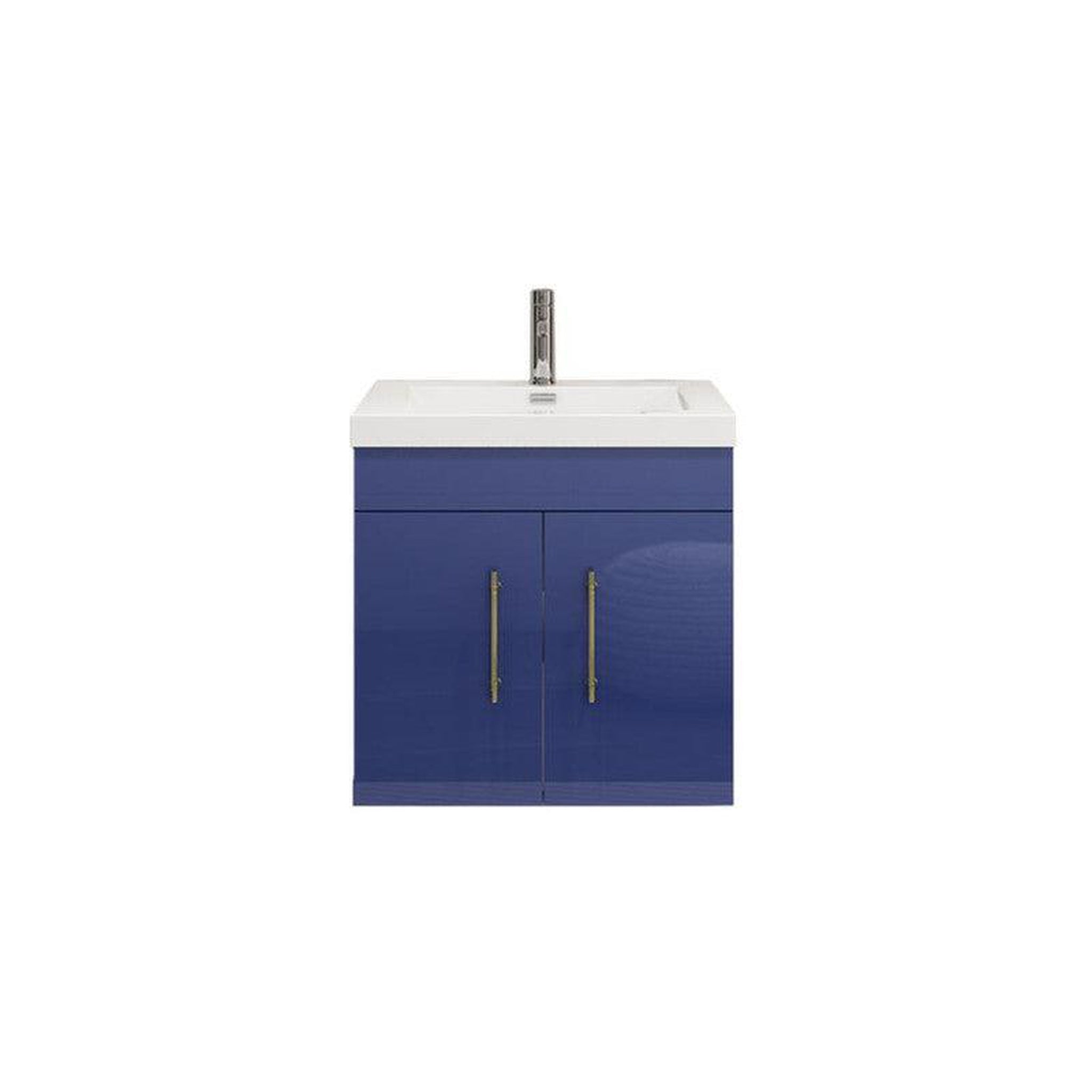 Moreno Bath, Moreno Bath ELSA 24" High Gloss Night Blue Wall-Mounted Vanity With Single Reinforced White Acrylic Sink