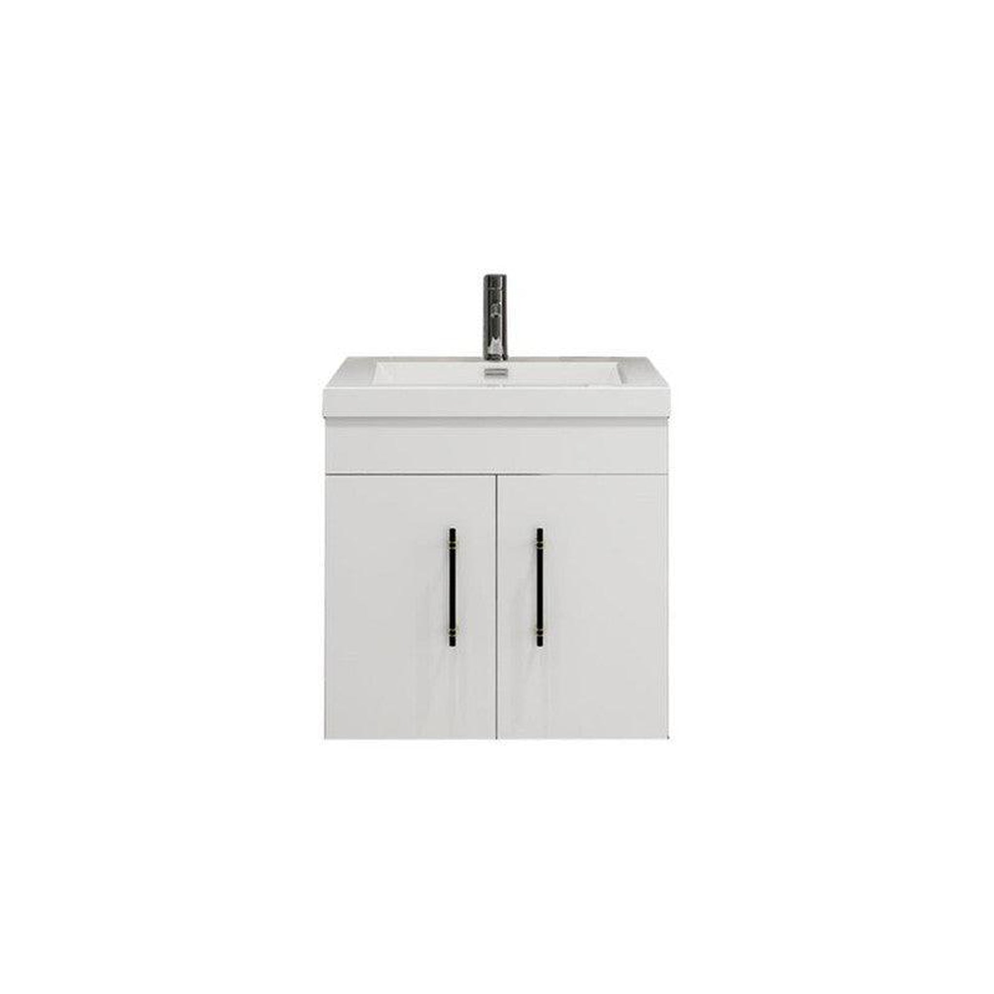 Moreno Bath, Moreno Bath ELSA 24" High Gloss White Wall-Mounted Vanity With Single Reinforced White Acrylic Sink