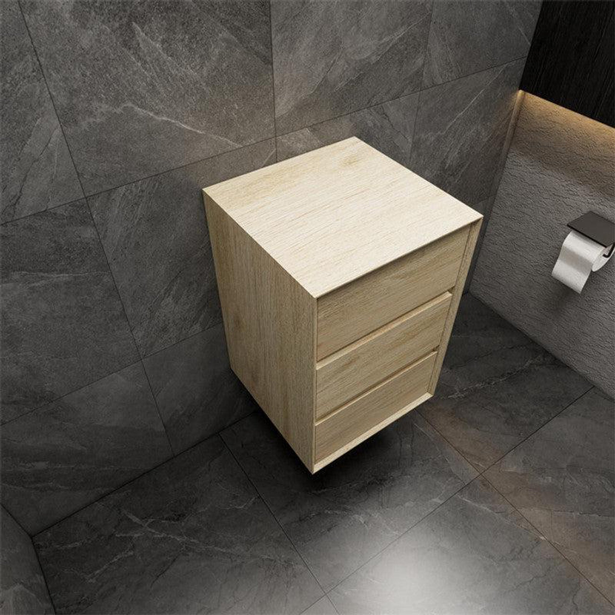 Moreno Bath, Moreno Bath MAX 20" Teak Oak Wall-Mounted Linen Cabinet