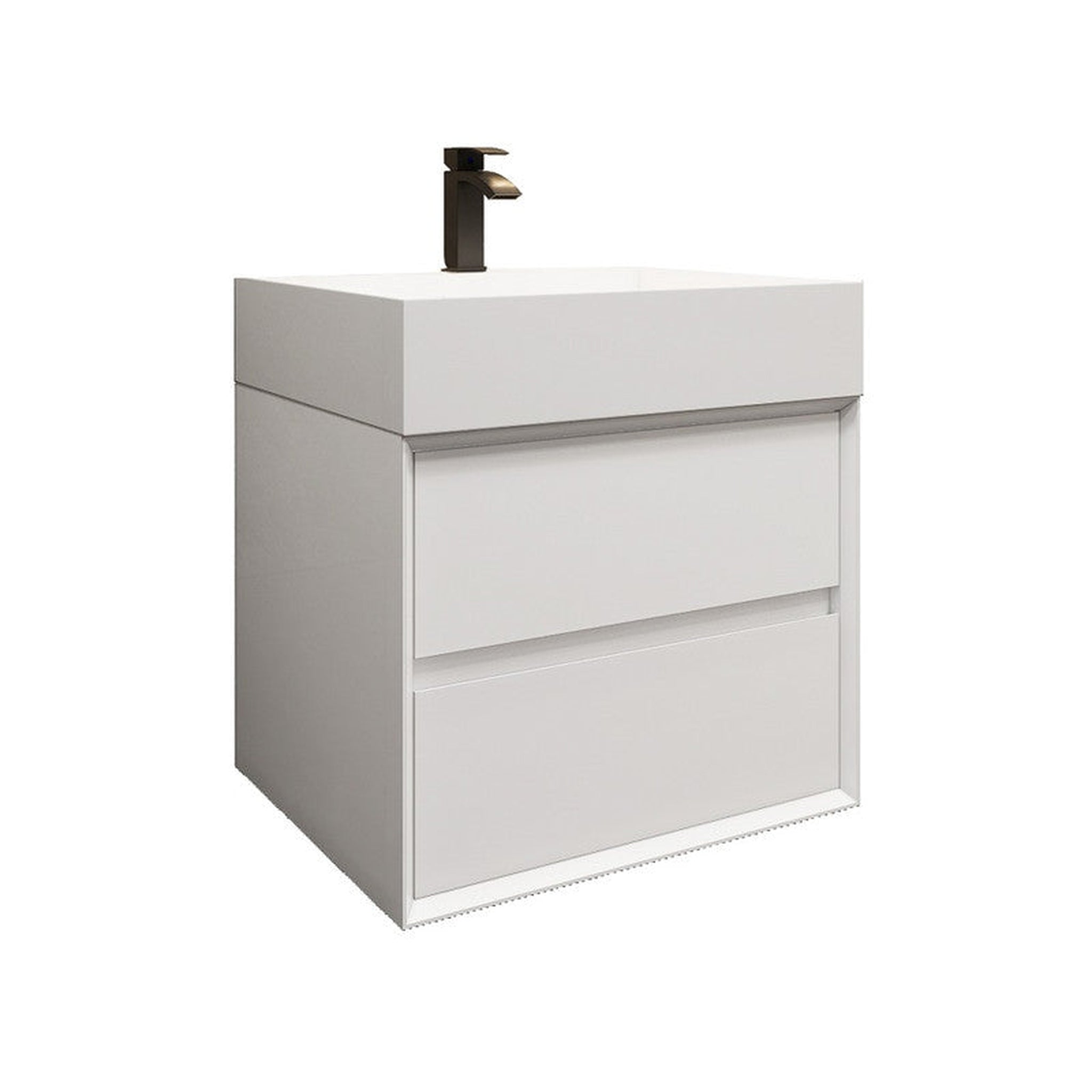 Moreno Bath, Moreno Bath MAX 24" Gloss White Wall-Mounted Vanity With Single Reinforced White Acrylic Sink