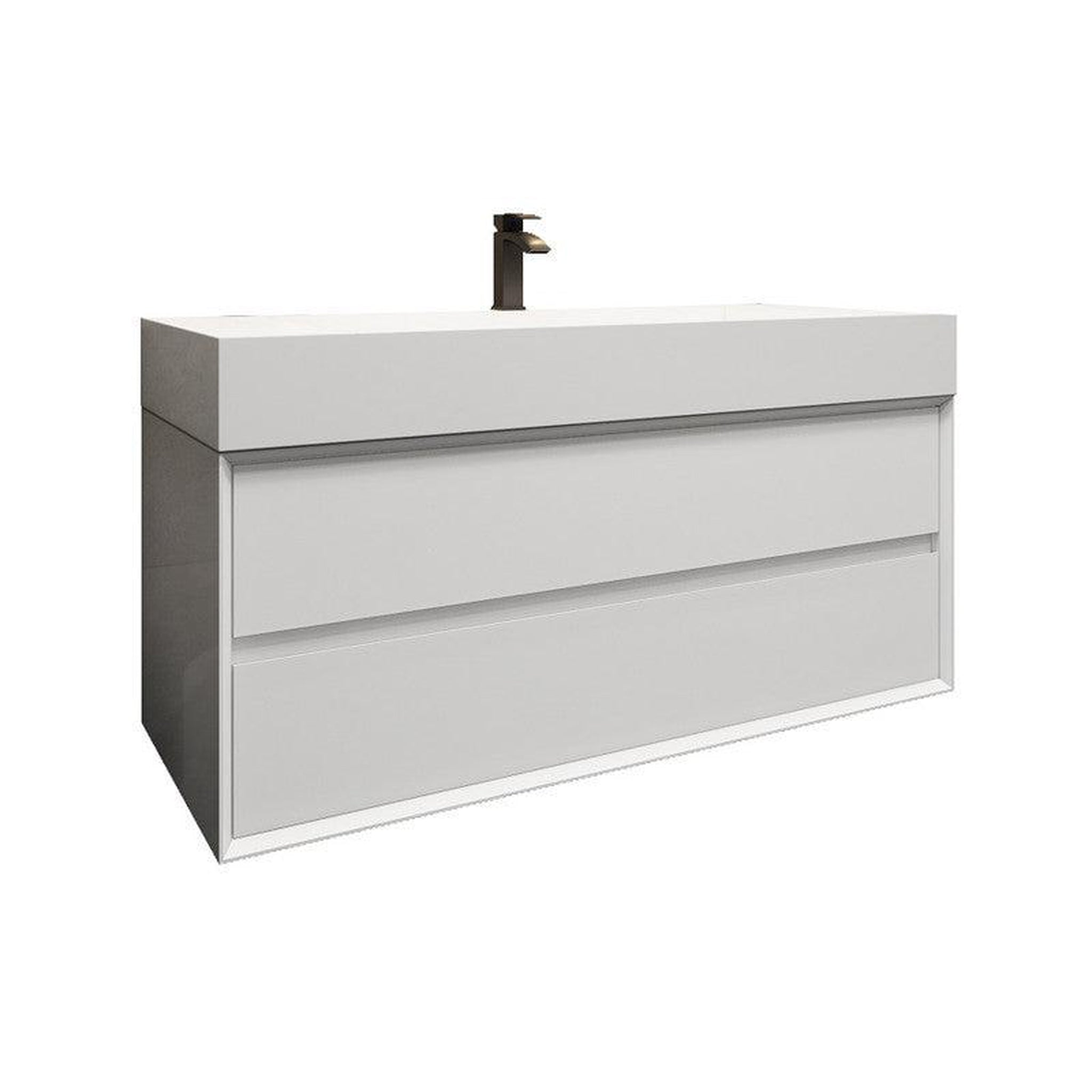 Moreno Bath, Moreno Bath MAX 48" Gloss White Wall-Mounted Vanity With Single Reinforced White Acrylic Sink