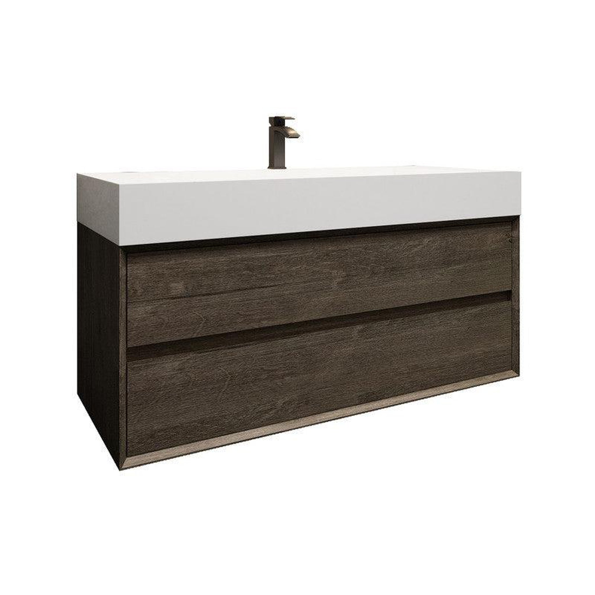 Moreno Bath, Moreno Bath MAX 48" Gray Oak Wall-Mounted Vanity With Single Reinforced White Acrylic Sink