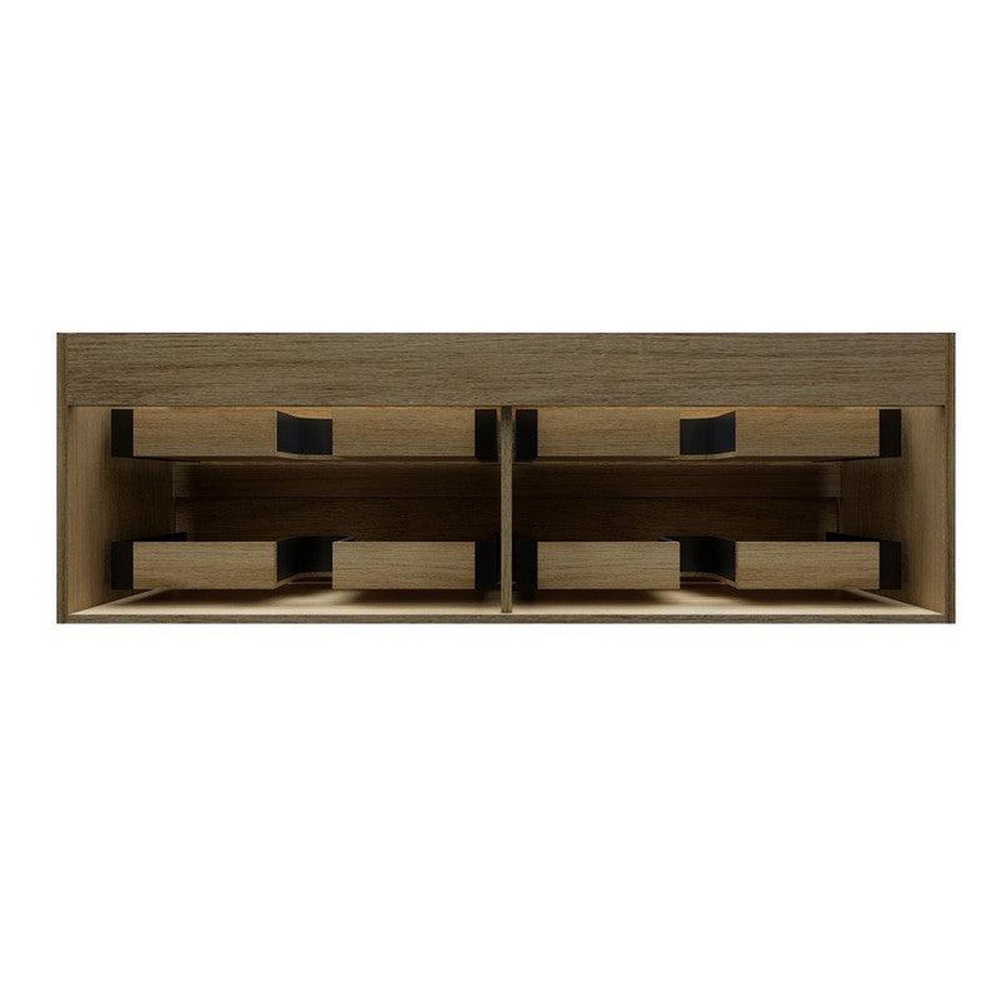 Moreno Bath, Moreno Bath MAX 60" Coffee Wood Wall-Mounted Vanity With Single Faucet Hole and Reinforced White Acrylic Sink