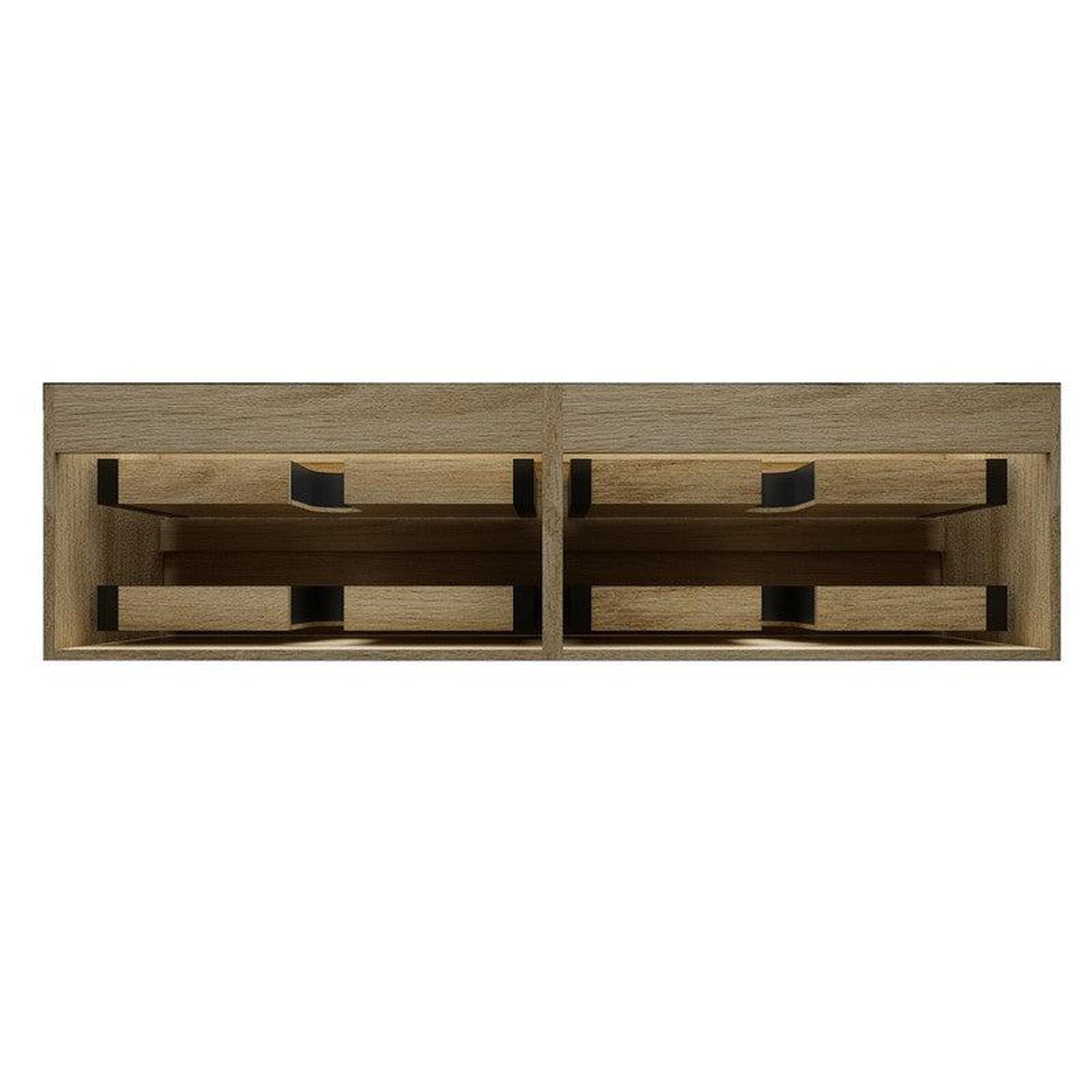 Moreno Bath, Moreno Bath MAX 72" Coffee Wood Wall-Mounted Vanity With Double Faucet Holes and Reinforced White Acrylic Sink