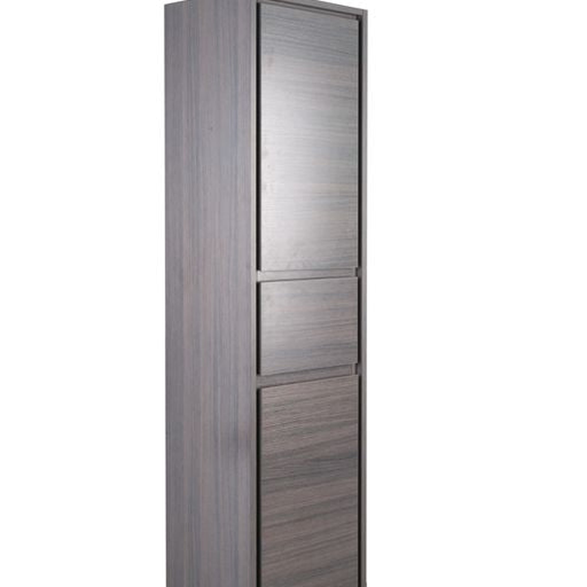 Moreno Bath, Moreno Bath Sage 16" Dark Gray Oak Wall-Mounted Linen Storage Cabinet