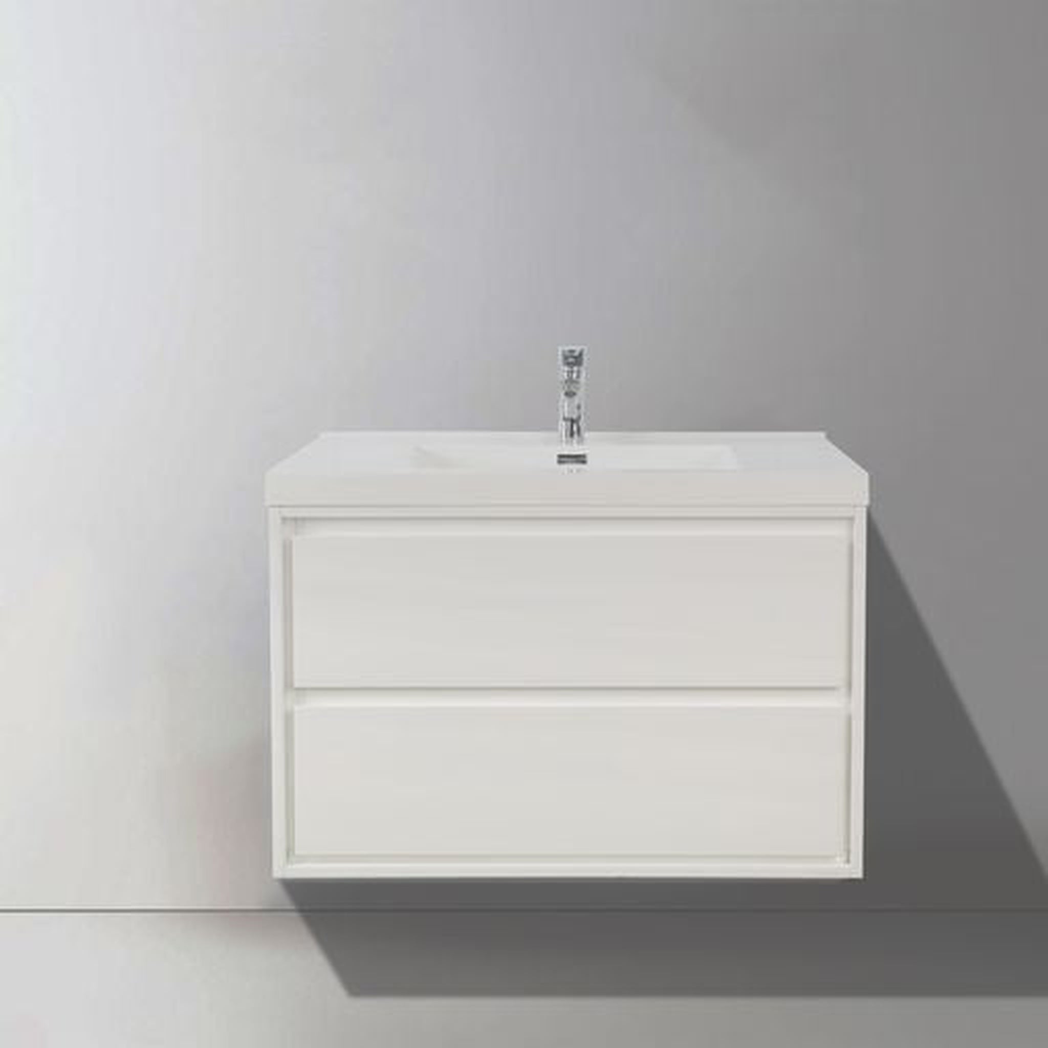 Moreno Bath, Moreno Bath Sage 36" High Gloss White Wall-Mounted Modern Vanity With Single Reinforced White Acrylic Sink