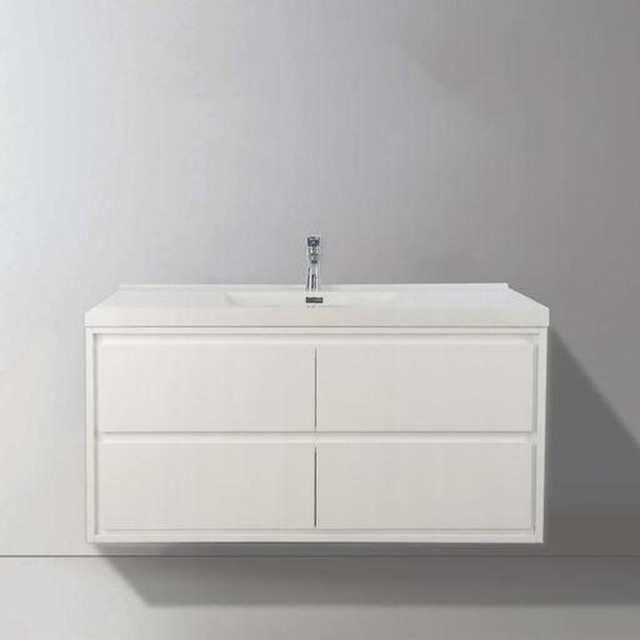 Moreno Bath, Moreno Bath Sage 48" High Gloss White Wall-Mounted Modern Vanity With Single Reinforced White Acrylic Sink