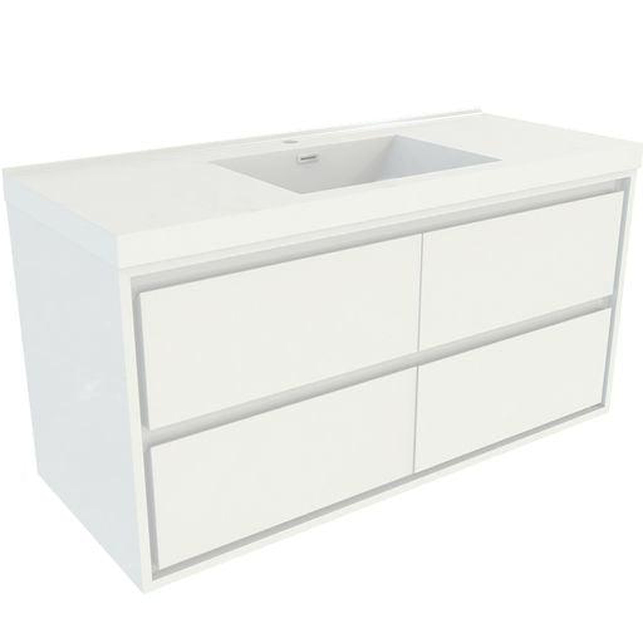 Moreno Bath, Moreno Bath Sage 48" High Gloss White Wall-Mounted Modern Vanity With Single Reinforced White Acrylic Sink