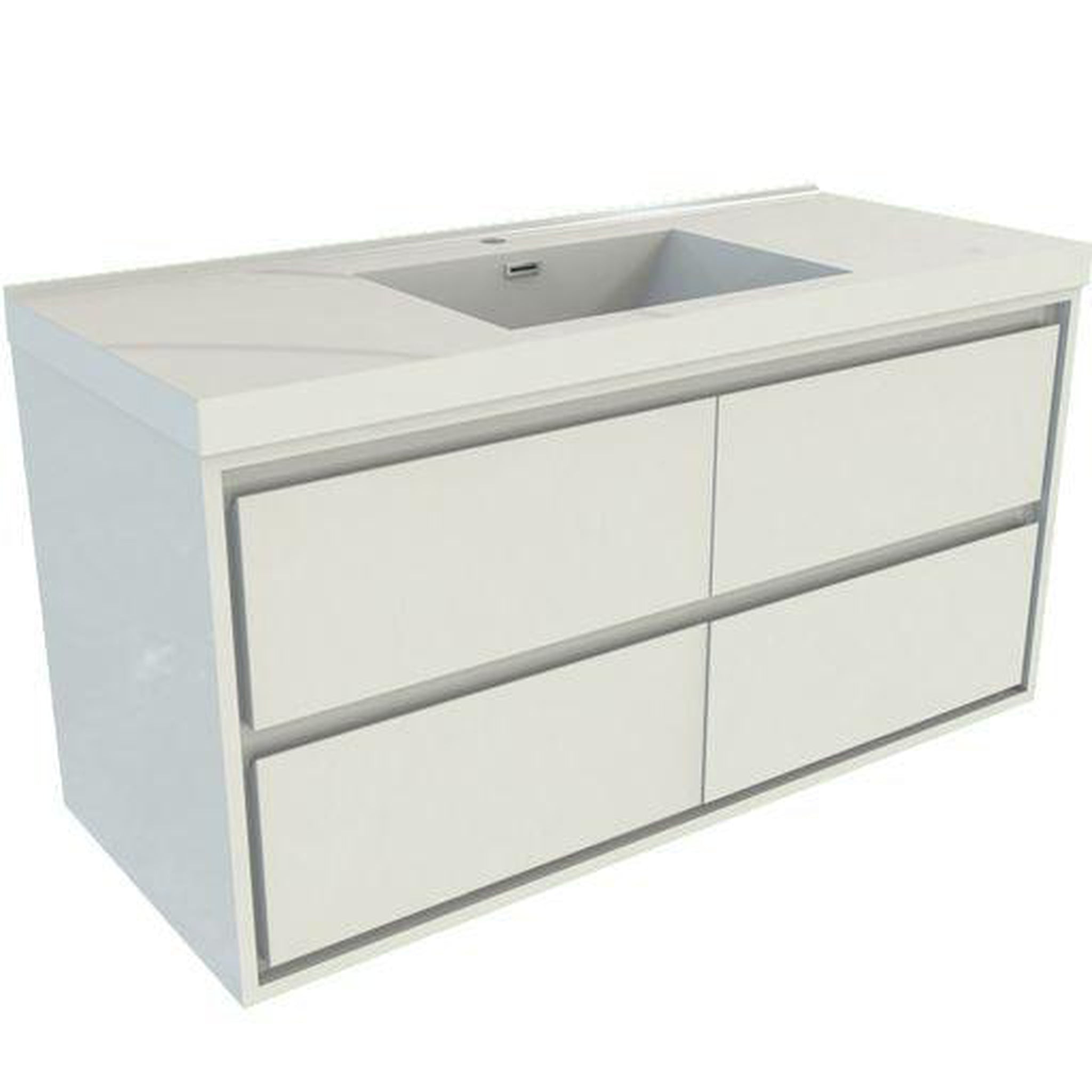 Moreno Bath, Moreno Bath Sage 60" High Gloss White Wall-Mounted Modern Vanity With Single Reinforced White Acrylic Sink