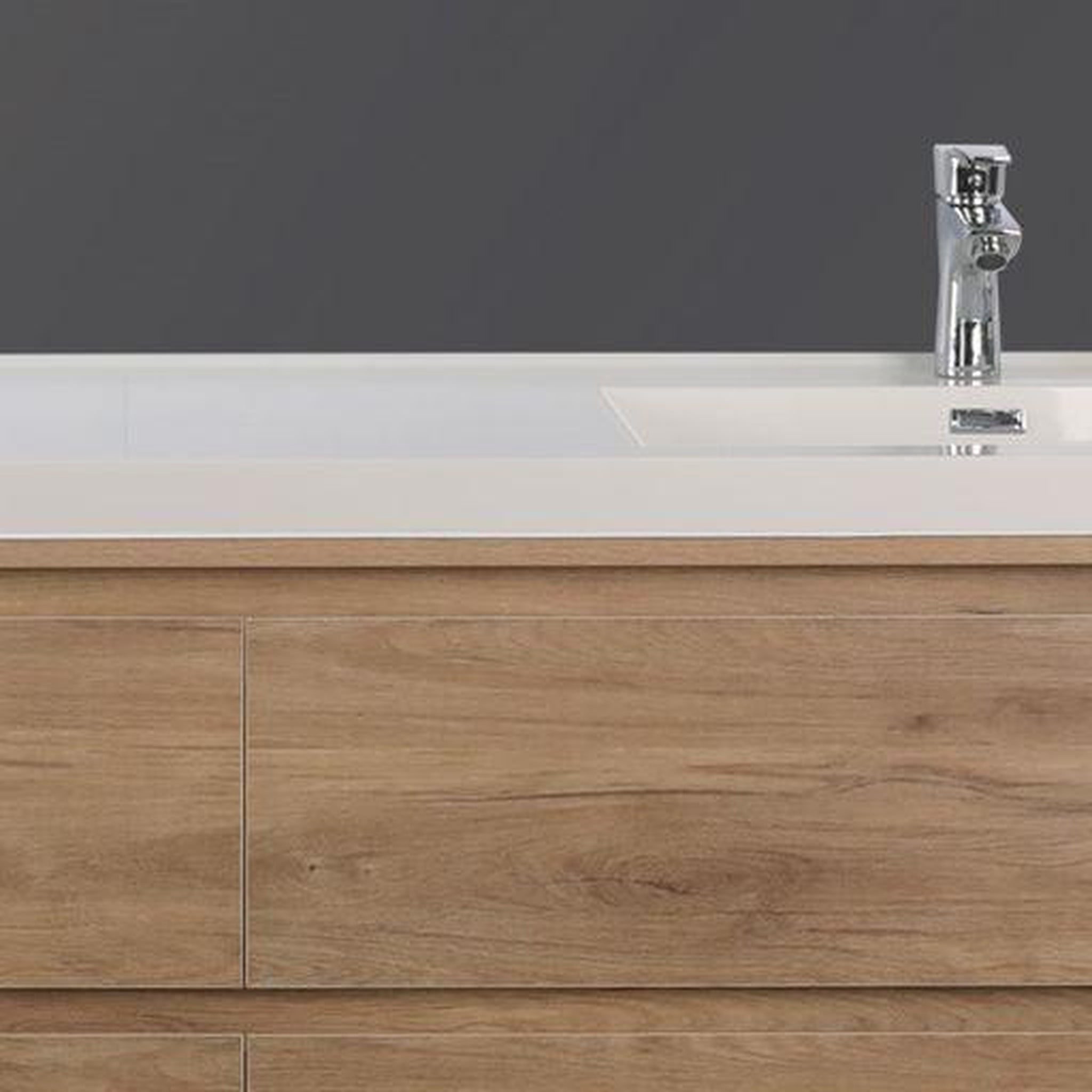 Moreno Bath, Moreno Bath Sage 84" White Oak Wall-Mounted Modern Vanity With Double Reinforced White Acrylic Sinks