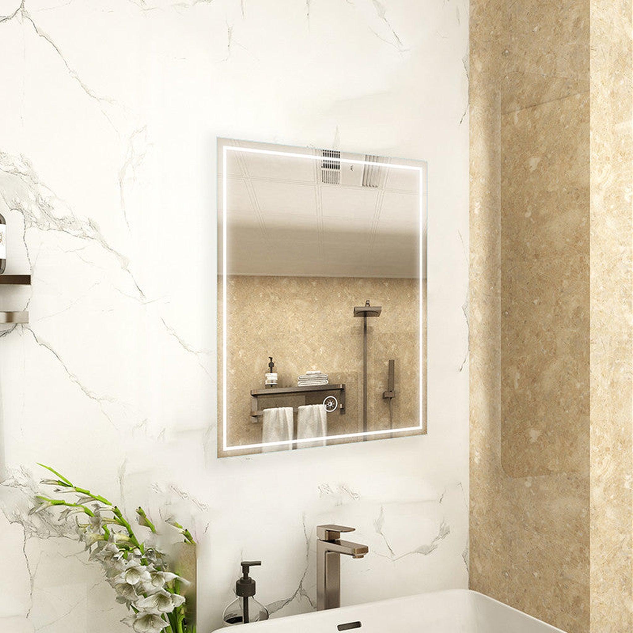 Moreno Bath, Moreno Francisco 24" x 32" Frameless LED Mirror With Cool and Warm Lighting Options