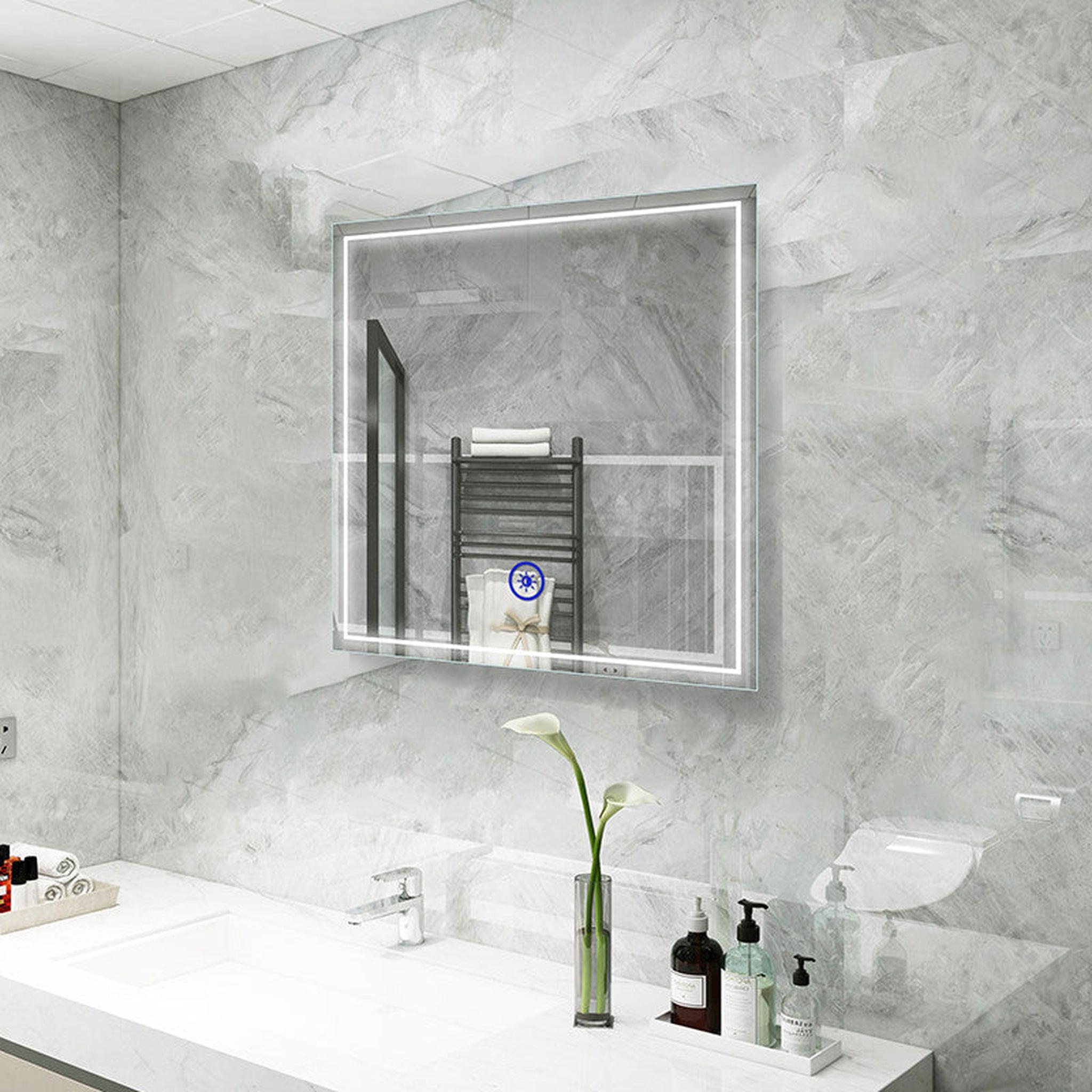 Moreno Bath, Moreno Francisco 32" x 32" Frameless LED Mirror With Cool and Warm Lighting Options