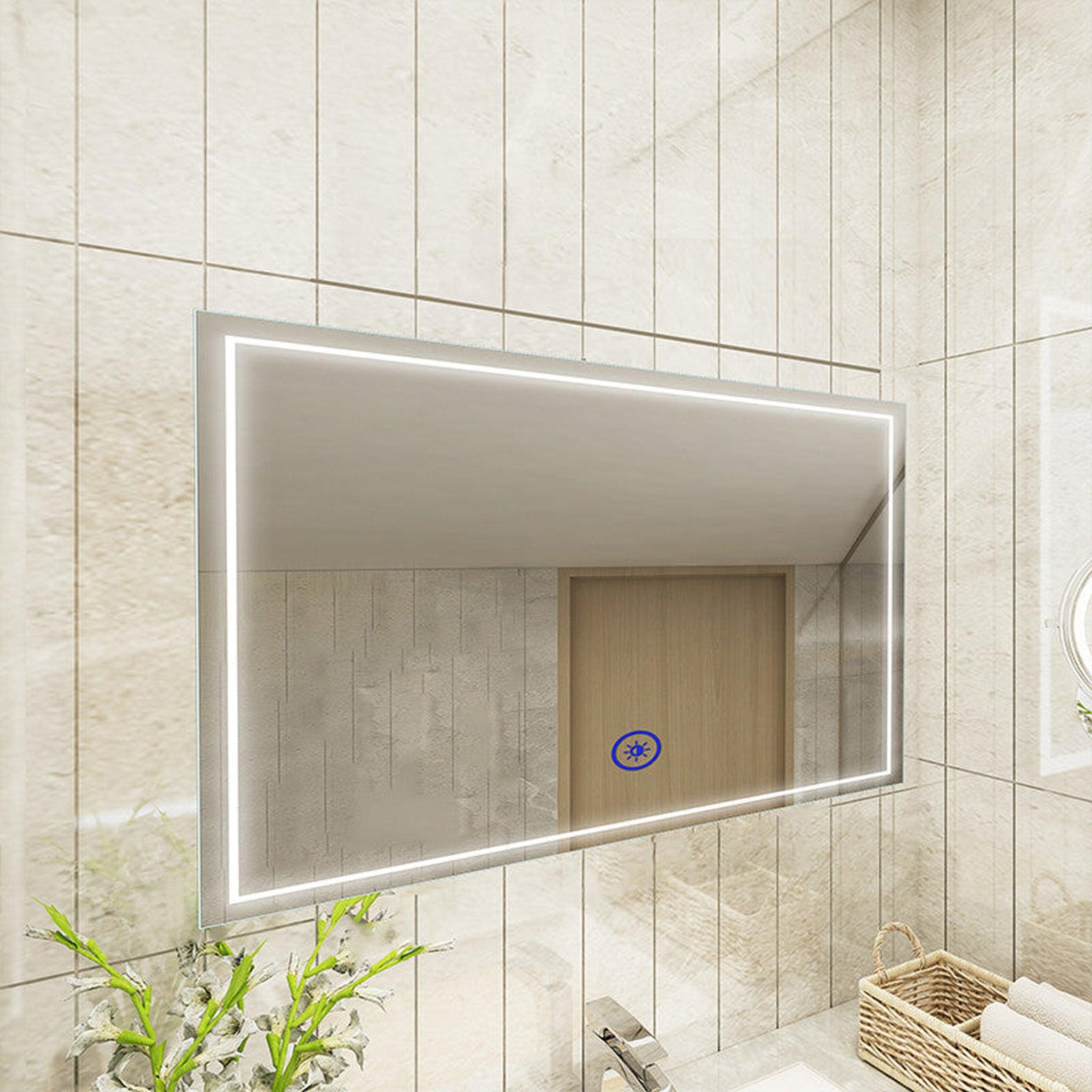 Moreno Bath, Moreno Francisco 35" x 32" Frameless LED Mirror With Cool and Warm Lighting Options