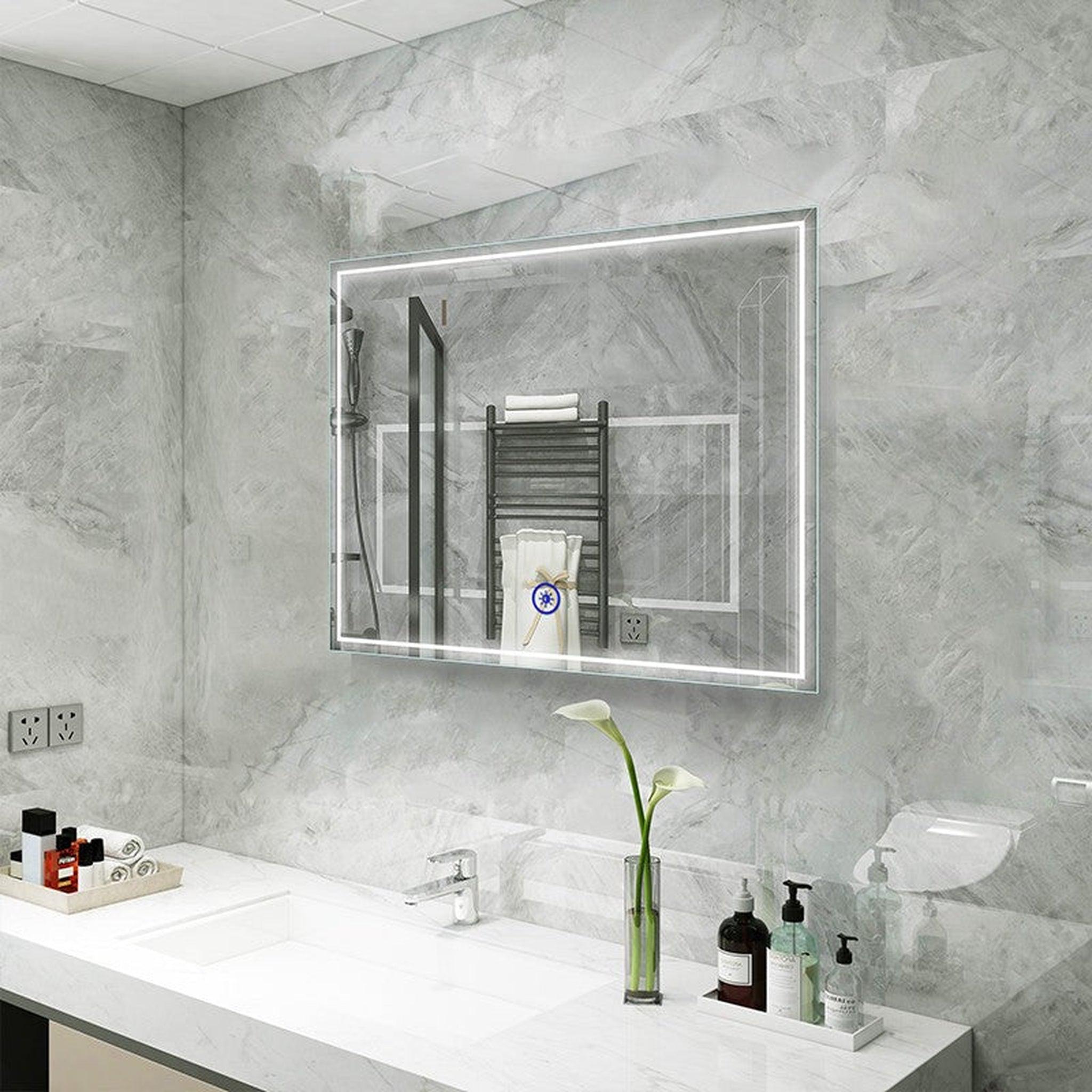 Moreno Bath, Moreno Francisco 40" x 32" Frameless LED Mirror With Cool and Warm Lighting Options