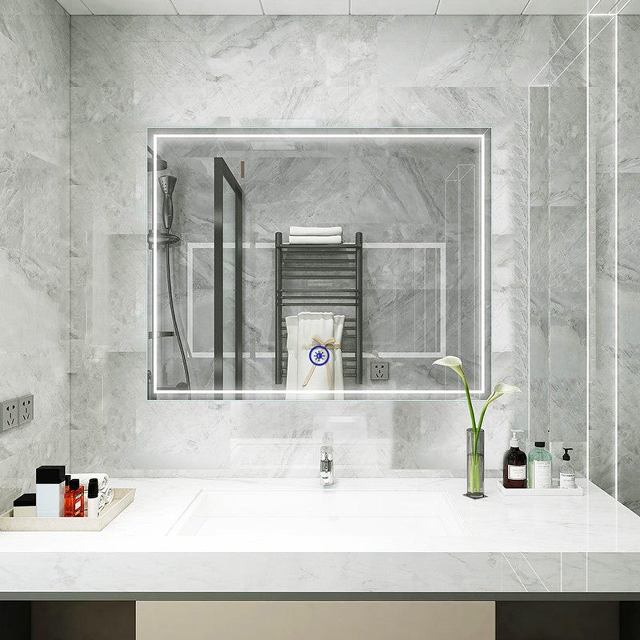 Moreno Bath, Moreno Francisco 40" x 32" Frameless LED Mirror With Cool and Warm Lighting Options