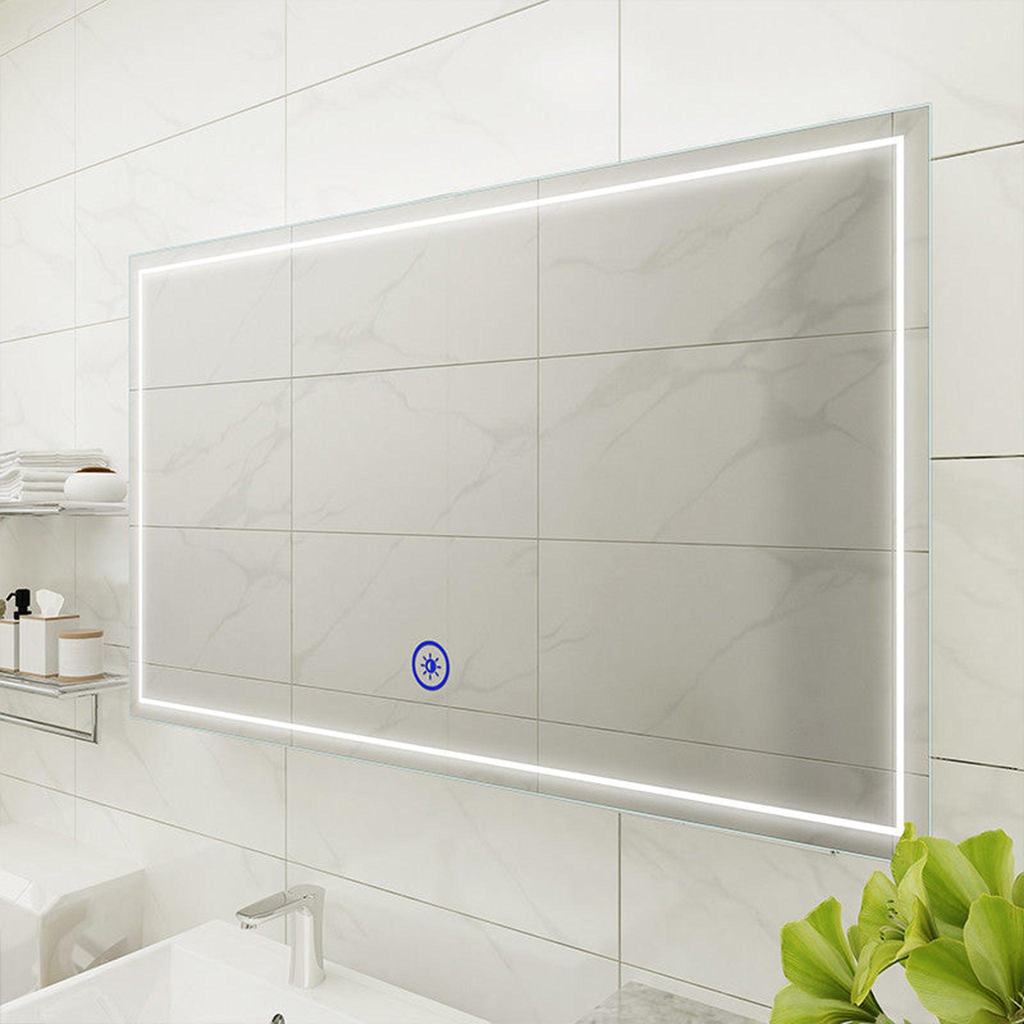 Moreno Bath, Moreno Francisco 55" x 32" Frameless LED Mirror With Cool and Warm Lighting Options