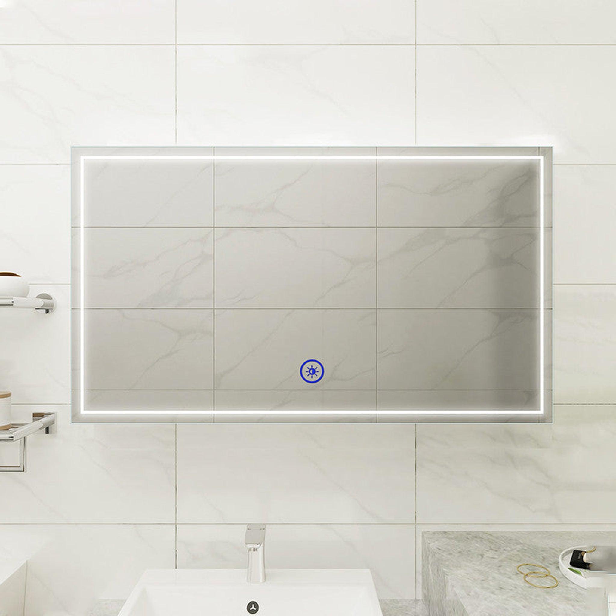 Moreno Bath, Moreno Francisco 55" x 32" Frameless LED Mirror With Cool and Warm Lighting Options